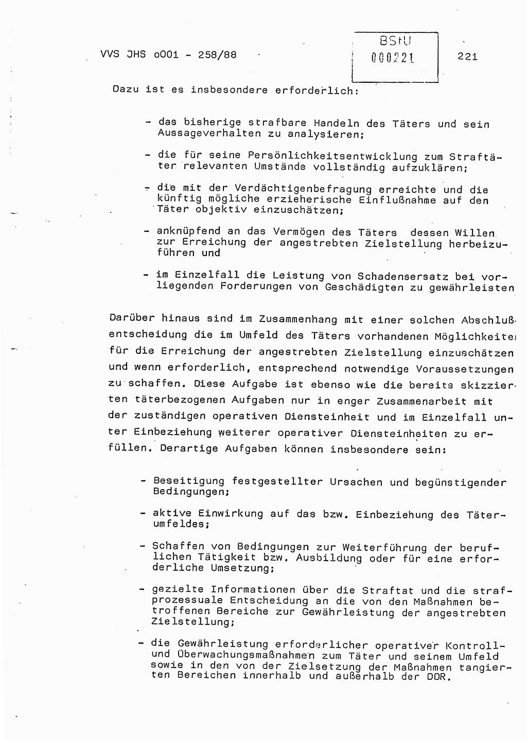 Dissertation, Oberleutnant Uwe Kärsten (JHS), Hauptmann Dr. Joachim Henkel (JHS), Oberstleutnant Werner Mählitz (Leiter der Abt. Ⅸ BV Rostock), Oberstleutnant Jürgen Tröge (HA Ⅸ/AKG), Oberstleutnant Winfried Ziegler (HA Ⅸ/9), Major Wolf-Rüdiger Wurzler (JHS), Ministerium für Staatssicherheit (MfS) [Deutsche Demokratische Republik (DDR)], Juristische Hochschule (JHS), Vertrauliche Verschlußsache (VVS) o001-258/88, Potsdam 1988, Seite 220 (Diss. MfS DDR JHS VVS o001-258/88 1988, S. 220)