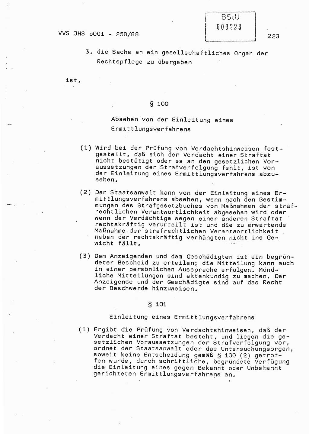 Dissertation, Oberleutnant Uwe Kärsten (JHS), Hauptmann Dr. Joachim Henkel (JHS), Oberstleutnant Werner Mählitz (Leiter der Abt. Ⅸ BV Rostock), Oberstleutnant Jürgen Tröge (HA Ⅸ/AKG), Oberstleutnant Winfried Ziegler (HA Ⅸ/9), Major Wolf-Rüdiger Wurzler (JHS), Ministerium für Staatssicherheit (MfS) [Deutsche Demokratische Republik (DDR)], Juristische Hochschule (JHS), Vertrauliche Verschlußsache (VVS) o001-258/88, Potsdam 1988, Seite 222 (Diss. MfS DDR JHS VVS o001-258/88 1988, S. 222)