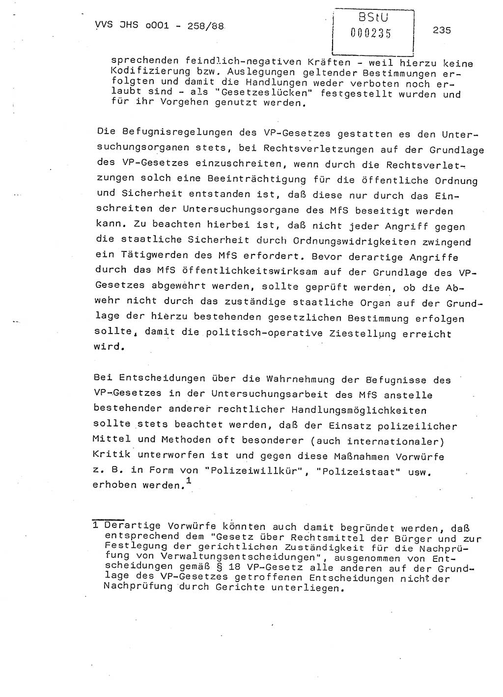 Dissertation, Oberleutnant Uwe Kärsten (JHS), Hauptmann Dr. Joachim Henkel (JHS), Oberstleutnant Werner Mählitz (Leiter der Abt. Ⅸ BV Rostock), Oberstleutnant Jürgen Tröge (HA Ⅸ/AKG), Oberstleutnant Winfried Ziegler (HA Ⅸ/9), Major Wolf-Rüdiger Wurzler (JHS), Ministerium für Staatssicherheit (MfS) [Deutsche Demokratische Republik (DDR)], Juristische Hochschule (JHS), Vertrauliche Verschlußsache (VVS) o001-258/88, Potsdam 1988, Seite 234 (Diss. MfS DDR JHS VVS o001-258/88 1988, S. 234)