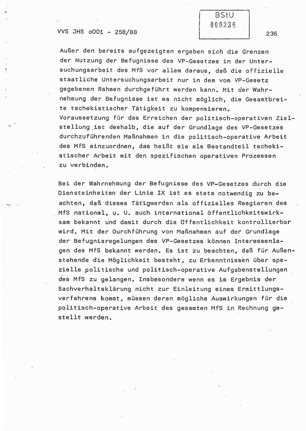 Dissertation, Oberleutnant Uwe Kärsten (JHS), Hauptmann Dr. Joachim Henkel (JHS), Oberstleutnant Werner Mählitz (Leiter der Abt. Ⅸ BV Rostock), Oberstleutnant Jürgen Tröge (HA Ⅸ/AKG), Oberstleutnant Winfried Ziegler (HA Ⅸ/9), Major Wolf-Rüdiger Wurzler (JHS), Ministerium für Staatssicherheit (MfS) [Deutsche Demokratische Republik (DDR)], Juristische Hochschule (JHS), Vertrauliche Verschlußsache (VVS) o001-258/88, Potsdam 1988, Seite 235 (Diss. MfS DDR JHS VVS o001-258/88 1988, S. 235)