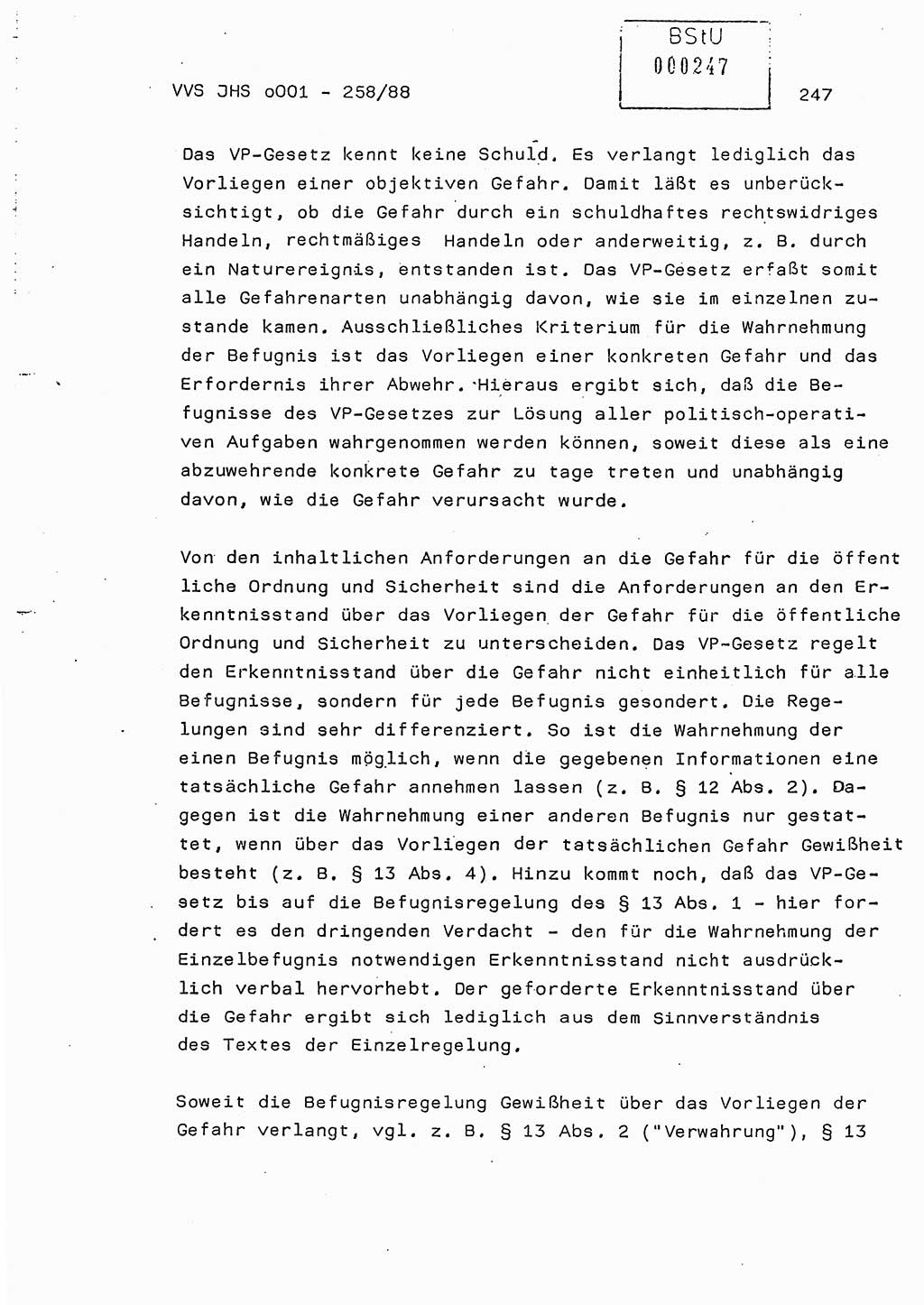 Dissertation, Oberleutnant Uwe Kärsten (JHS), Hauptmann Dr. Joachim Henkel (JHS), Oberstleutnant Werner Mählitz (Leiter der Abt. Ⅸ BV Rostock), Oberstleutnant Jürgen Tröge (HA Ⅸ/AKG), Oberstleutnant Winfried Ziegler (HA Ⅸ/9), Major Wolf-Rüdiger Wurzler (JHS), Ministerium für Staatssicherheit (MfS) [Deutsche Demokratische Republik (DDR)], Juristische Hochschule (JHS), Vertrauliche Verschlußsache (VVS) o001-258/88, Potsdam 1988, Seite 246 (Diss. MfS DDR JHS VVS o001-258/88 1988, S. 246)