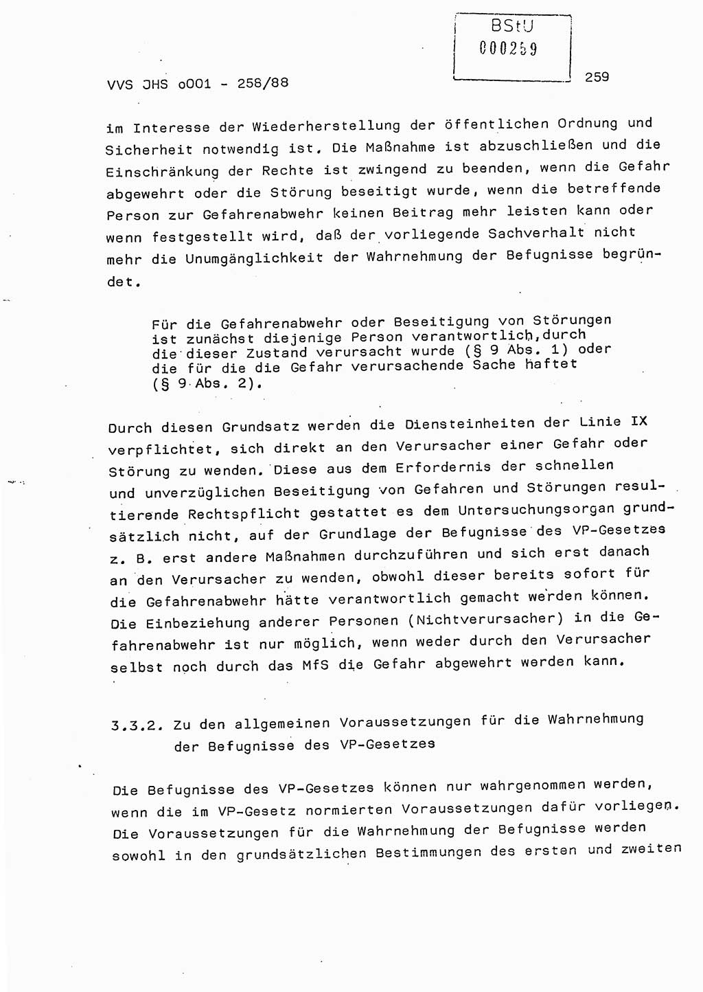 Dissertation, Oberleutnant Uwe Kärsten (JHS), Hauptmann Dr. Joachim Henkel (JHS), Oberstleutnant Werner Mählitz (Leiter der Abt. Ⅸ BV Rostock), Oberstleutnant Jürgen Tröge (HA Ⅸ/AKG), Oberstleutnant Winfried Ziegler (HA Ⅸ/9), Major Wolf-Rüdiger Wurzler (JHS), Ministerium für Staatssicherheit (MfS) [Deutsche Demokratische Republik (DDR)], Juristische Hochschule (JHS), Vertrauliche Verschlußsache (VVS) o001-258/88, Potsdam 1988, Seite 259 (Diss. MfS DDR JHS VVS o001-258/88 1988, S. 259)