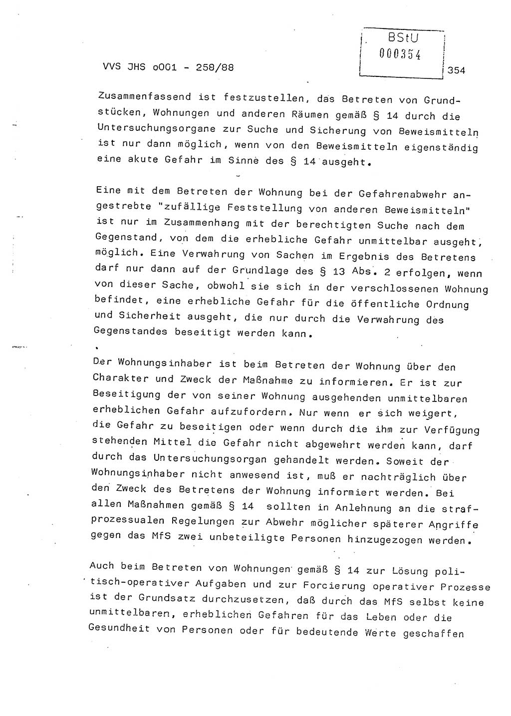 Dissertation, Oberleutnant Uwe Kärsten (JHS), Hauptmann Dr. Joachim Henkel (JHS), Oberstleutnant Werner Mählitz (Leiter der Abt. Ⅸ BV Rostock), Oberstleutnant Jürgen Tröge (HA Ⅸ/AKG), Oberstleutnant Winfried Ziegler (HA Ⅸ/9), Major Wolf-Rüdiger Wurzler (JHS), Ministerium für Staatssicherheit (MfS) [Deutsche Demokratische Republik (DDR)], Juristische Hochschule (JHS), Vertrauliche Verschlußsache (VVS) o001-258/88, Potsdam 1988, Seite 354 (Diss. MfS DDR JHS VVS o001-258/88 1988, S. 354)