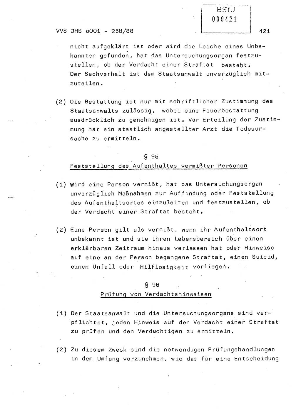 Dissertation, Oberleutnant Uwe Kärsten (JHS), Hauptmann Dr. Joachim Henkel (JHS), Oberstleutnant Werner Mählitz (Leiter der Abt. Ⅸ BV Rostock), Oberstleutnant Jürgen Tröge (HA Ⅸ/AKG), Oberstleutnant Winfried Ziegler (HA Ⅸ/9), Major Wolf-Rüdiger Wurzler (JHS), Ministerium für Staatssicherheit (MfS) [Deutsche Demokratische Republik (DDR)], Juristische Hochschule (JHS), Vertrauliche Verschlußsache (VVS) o001-258/88, Potsdam 1988, Seite 420 (Diss. MfS DDR JHS VVS o001-258/88 1988, S. 420)