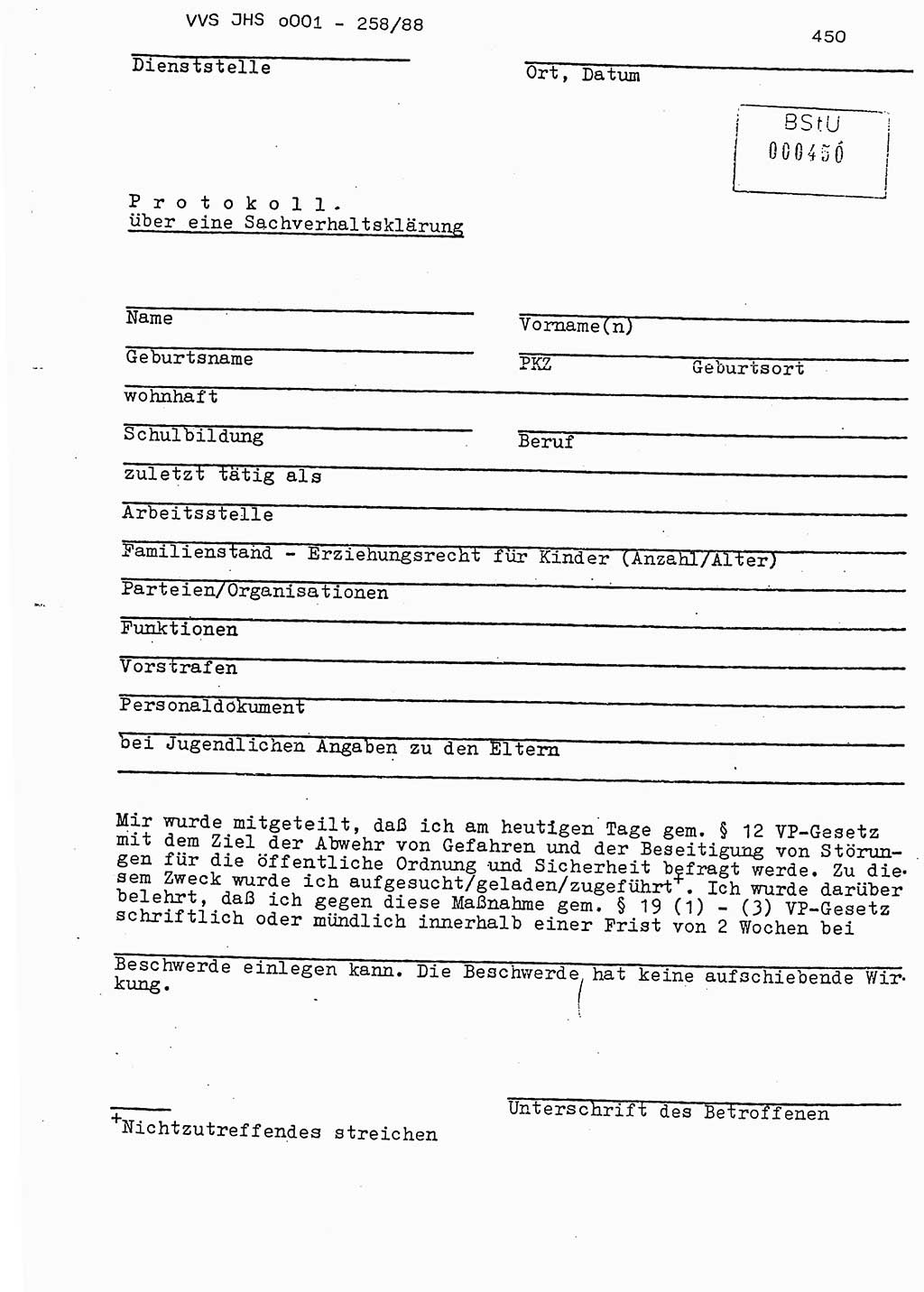 Dissertation, Oberleutnant Uwe Kärsten (JHS), Hauptmann Dr. Joachim Henkel (JHS), Oberstleutnant Werner Mählitz (Leiter der Abt. Ⅸ BV Rostock), Oberstleutnant Jürgen Tröge (HA Ⅸ/AKG), Oberstleutnant Winfried Ziegler (HA Ⅸ/9), Major Wolf-Rüdiger Wurzler (JHS), Ministerium für Staatssicherheit (MfS) [Deutsche Demokratische Republik (DDR)], Juristische Hochschule (JHS), Vertrauliche Verschlußsache (VVS) o001-258/88, Potsdam 1988, Seite 450 (Diss. MfS DDR JHS VVS o001-258/88 1988, S. 450)