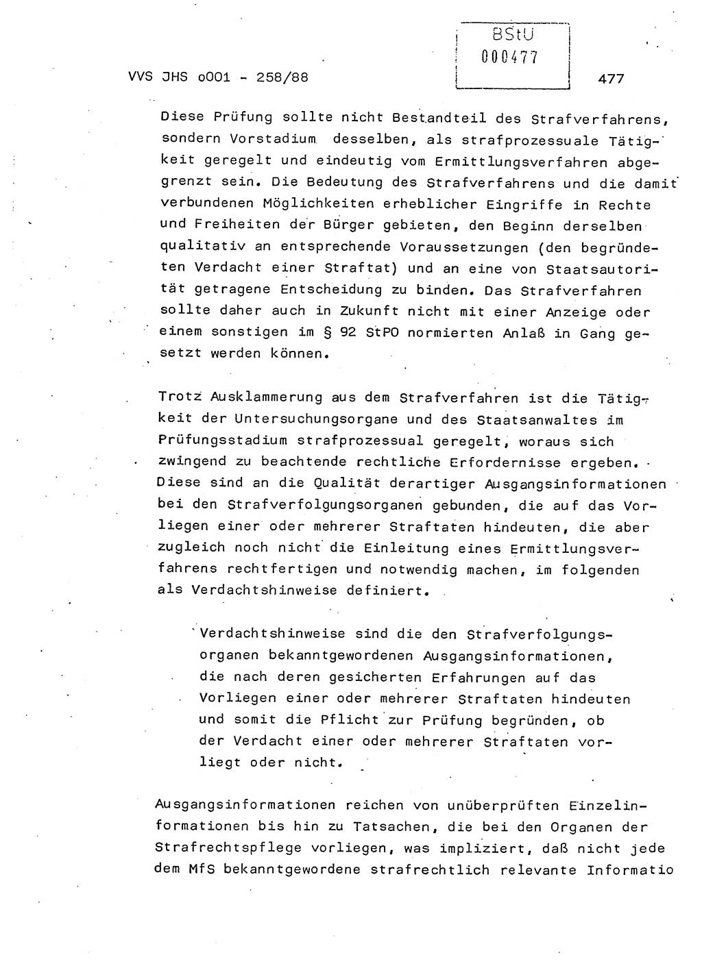 Dissertation, Oberleutnant Uwe Kärsten (JHS), Hauptmann Dr. Joachim Henkel (JHS), Oberstleutnant Werner Mählitz (Leiter der Abt. Ⅸ BV Rostock), Oberstleutnant Jürgen Tröge (HA Ⅸ/AKG), Oberstleutnant Winfried Ziegler (HA Ⅸ/9), Major Wolf-Rüdiger Wurzler (JHS), Ministerium für Staatssicherheit (MfS) [Deutsche Demokratische Republik (DDR)], Juristische Hochschule (JHS), Vertrauliche Verschlußsache (VVS) o001-258/88, Potsdam 1988, Seite 477 (Diss. MfS DDR JHS VVS o001-258/88 1988, S. 477)