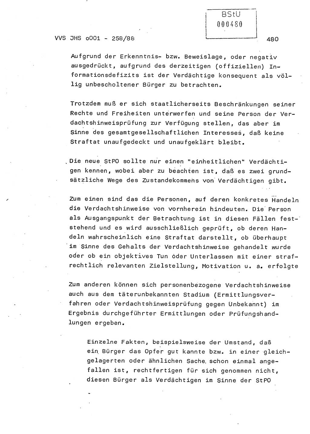 Dissertation, Oberleutnant Uwe Kärsten (JHS), Hauptmann Dr. Joachim Henkel (JHS), Oberstleutnant Werner Mählitz (Leiter der Abt. Ⅸ BV Rostock), Oberstleutnant Jürgen Tröge (HA Ⅸ/AKG), Oberstleutnant Winfried Ziegler (HA Ⅸ/9), Major Wolf-Rüdiger Wurzler (JHS), Ministerium für Staatssicherheit (MfS) [Deutsche Demokratische Republik (DDR)], Juristische Hochschule (JHS), Vertrauliche Verschlußsache (VVS) o001-258/88, Potsdam 1988, Seite 480 (Diss. MfS DDR JHS VVS o001-258/88 1988, S. 480)