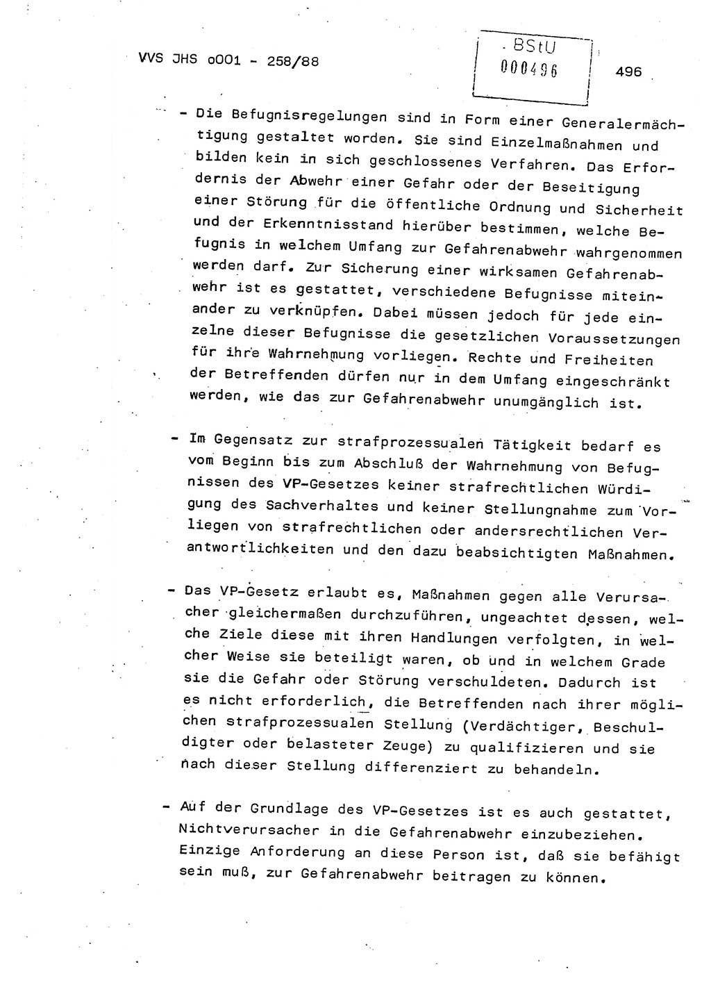 Dissertation, Oberleutnant Uwe Kärsten (JHS), Hauptmann Dr. Joachim Henkel (JHS), Oberstleutnant Werner Mählitz (Leiter der Abt. Ⅸ BV Rostock), Oberstleutnant Jürgen Tröge (HA Ⅸ/AKG), Oberstleutnant Winfried Ziegler (HA Ⅸ/9), Major Wolf-Rüdiger Wurzler (JHS), Ministerium für Staatssicherheit (MfS) [Deutsche Demokratische Republik (DDR)], Juristische Hochschule (JHS), Vertrauliche Verschlußsache (VVS) o001-258/88, Potsdam 1988, Seite 496 (Diss. MfS DDR JHS VVS o001-258/88 1988, S. 496)