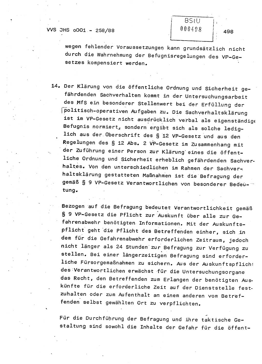 Dissertation, Oberleutnant Uwe Kärsten (JHS), Hauptmann Dr. Joachim Henkel (JHS), Oberstleutnant Werner Mählitz (Leiter der Abt. Ⅸ BV Rostock), Oberstleutnant Jürgen Tröge (HA Ⅸ/AKG), Oberstleutnant Winfried Ziegler (HA Ⅸ/9), Major Wolf-Rüdiger Wurzler (JHS), Ministerium für Staatssicherheit (MfS) [Deutsche Demokratische Republik (DDR)], Juristische Hochschule (JHS), Vertrauliche Verschlußsache (VVS) o001-258/88, Potsdam 1988, Seite 498 (Diss. MfS DDR JHS VVS o001-258/88 1988, S. 498)