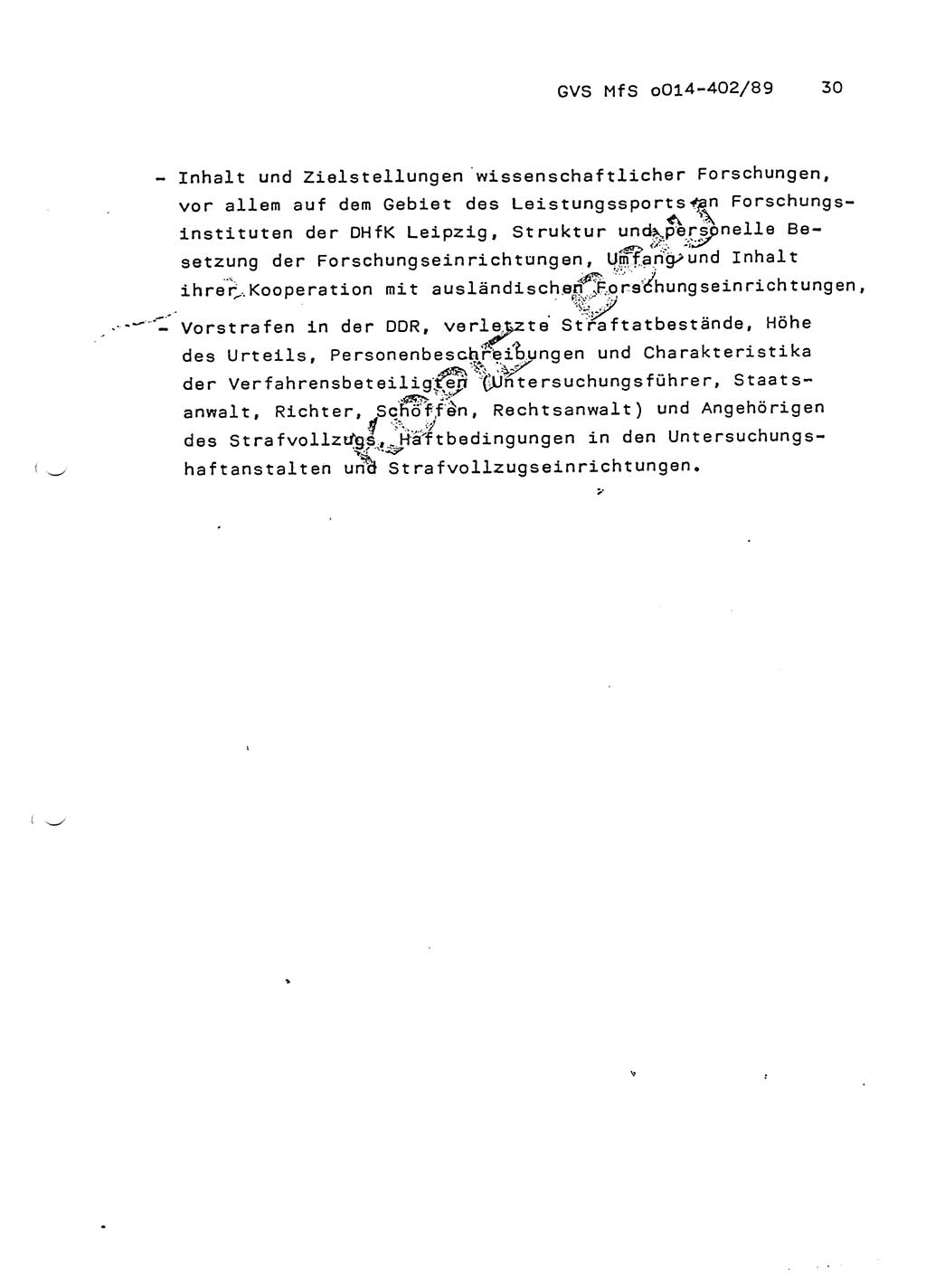 Jahresbericht der Hauptabteilung (HA) Ⅸ 1988, Einschätzung der Wirksamkeit der Untersuchungsarbeit und Leitungstätigkeit im Jahre 1988, Ministerium für Staatssicherheit (MfS) der Deutschen Demokratischen Republik (DDR), Hauptabteilung Ⅸ, Geheime Verschlußsache (GVS) o014-402/89, Berlin 1989, Seite 30 (Einsch. MfS DDR HA Ⅸ GVS o014-402/89 1988, S. 30)