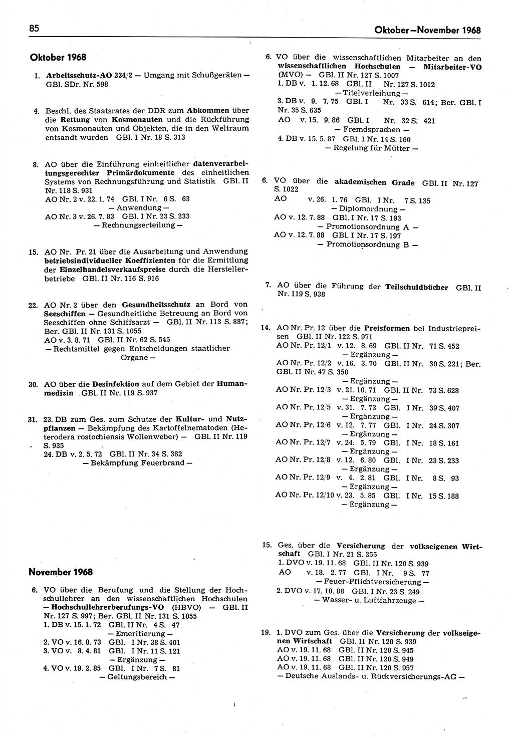 Das geltende Recht der Deutschen Demokratischen Republik (DDR) 1949-1988, Seite 85 (Gelt. R. DDR 1949-1988, S. 85)