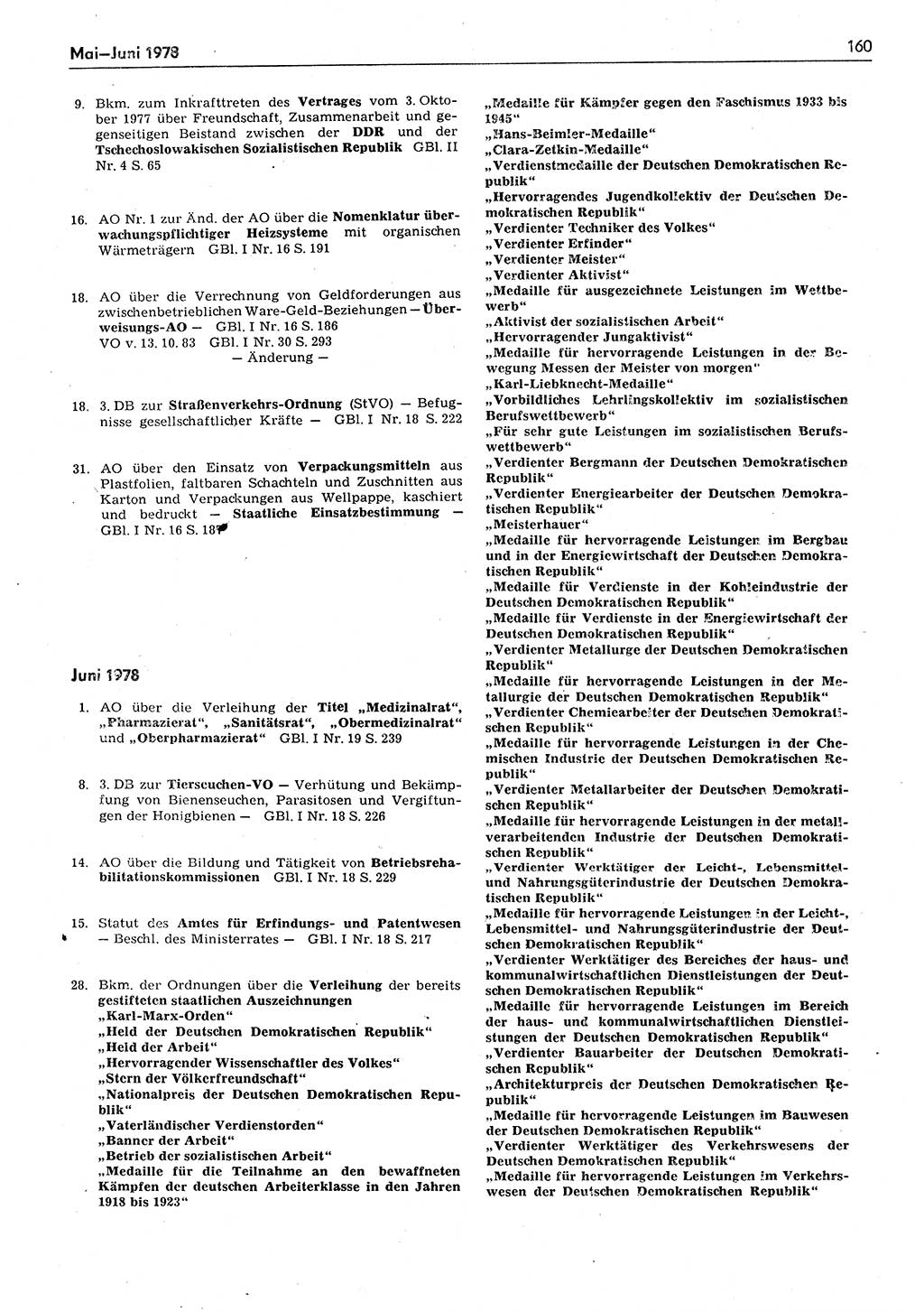 Das geltende Recht der Deutschen Demokratischen Republik (DDR) 1949-1988, Seite 160 (Gelt. R. DDR 1949-1988, S. 160)