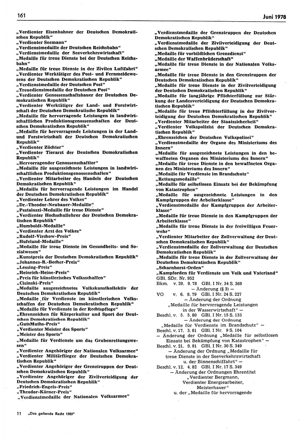 Das geltende Recht der Deutschen Demokratischen Republik (DDR) 1949-1988, Seite 161 (Gelt. R. DDR 1949-1988, S. 161)