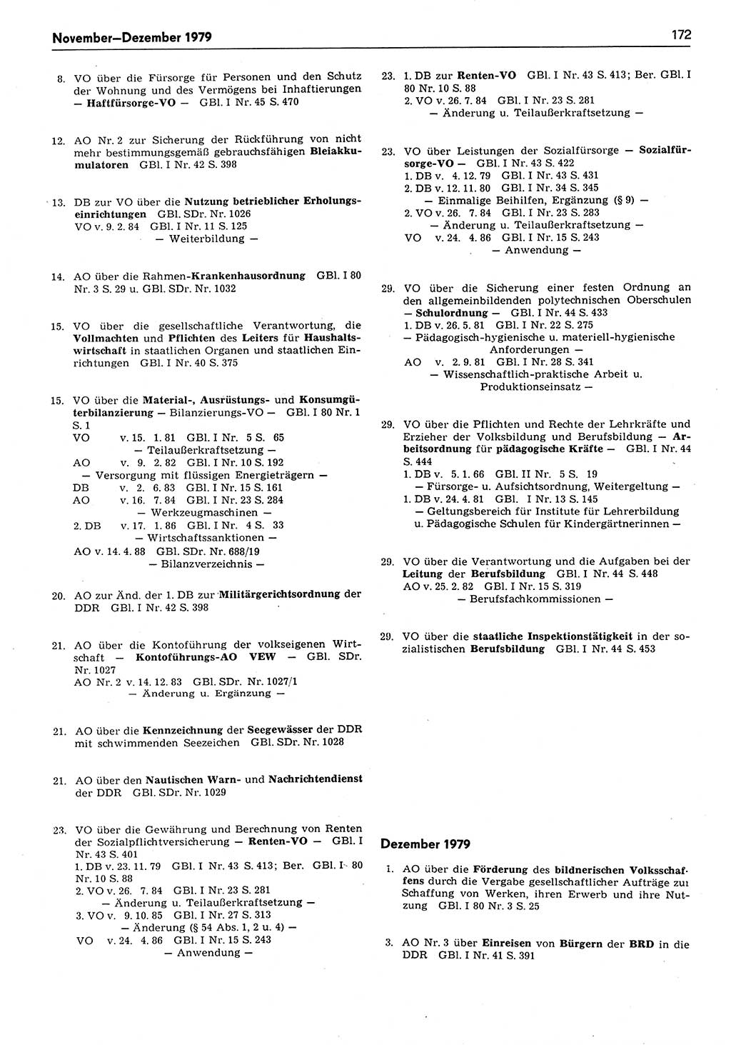 Das geltende Recht der Deutschen Demokratischen Republik (DDR) 1949-1988, Seite 172 (Gelt. R. DDR 1949-1988, S. 172)