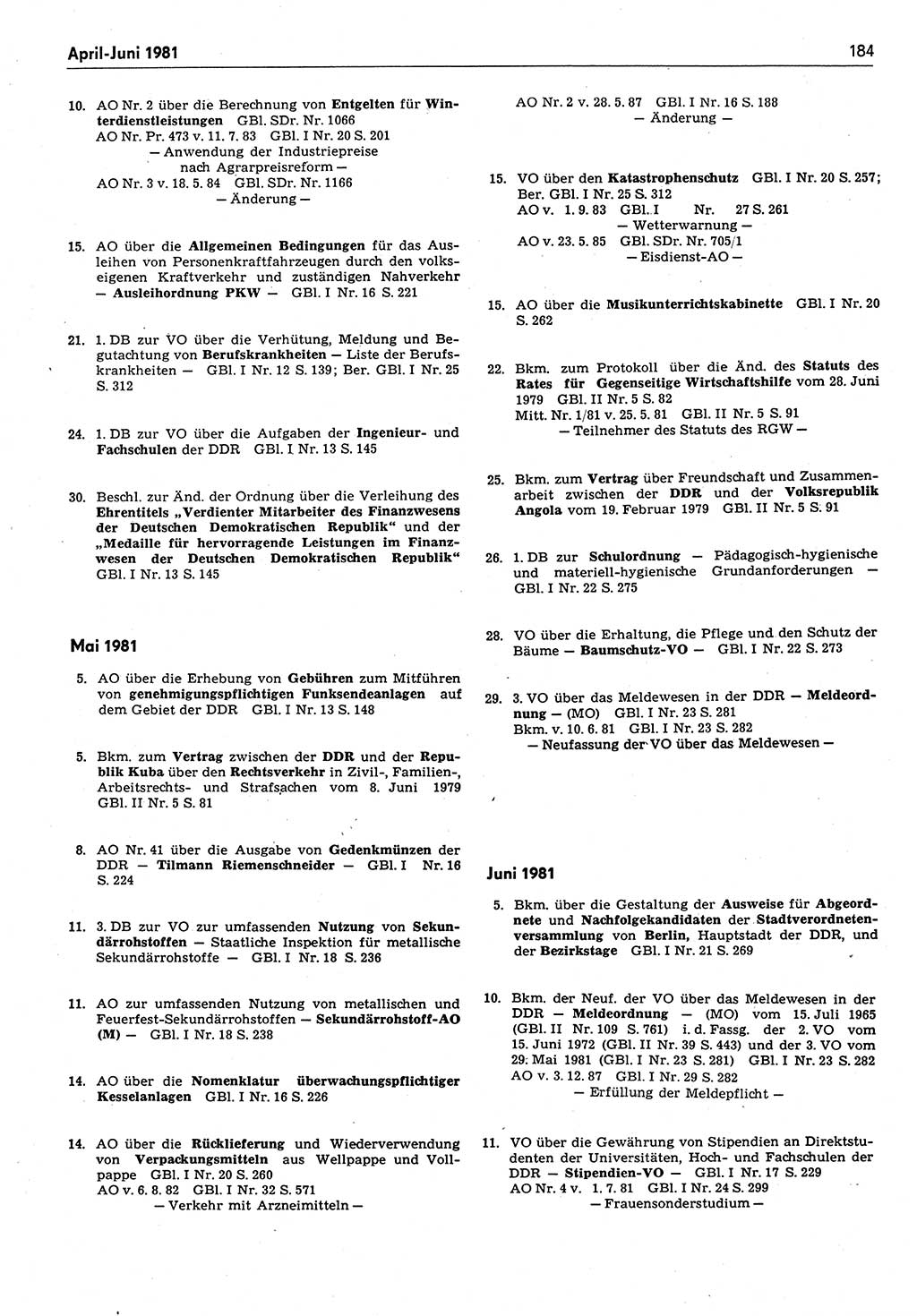 Das geltende Recht der Deutschen Demokratischen Republik (DDR) 1949-1988, Seite 184 (Gelt. R. DDR 1949-1988, S. 184)