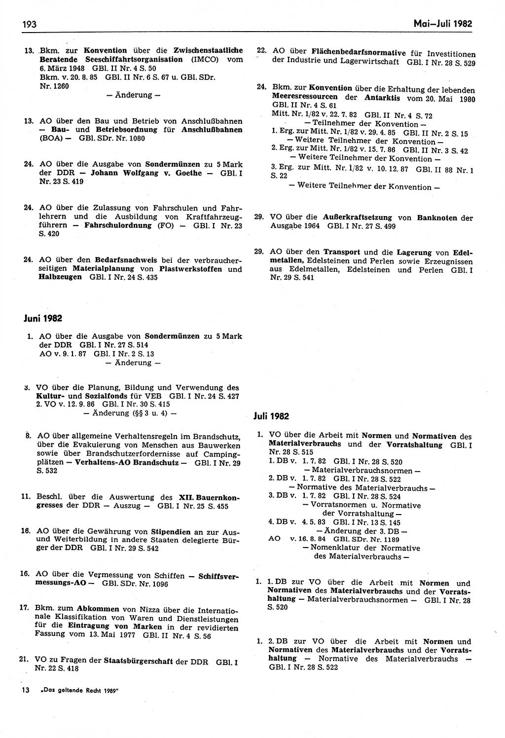 Das geltende Recht der Deutschen Demokratischen Republik (DDR) 1949-1988, Seite 193 (Gelt. R. DDR 1949-1988, S. 193)