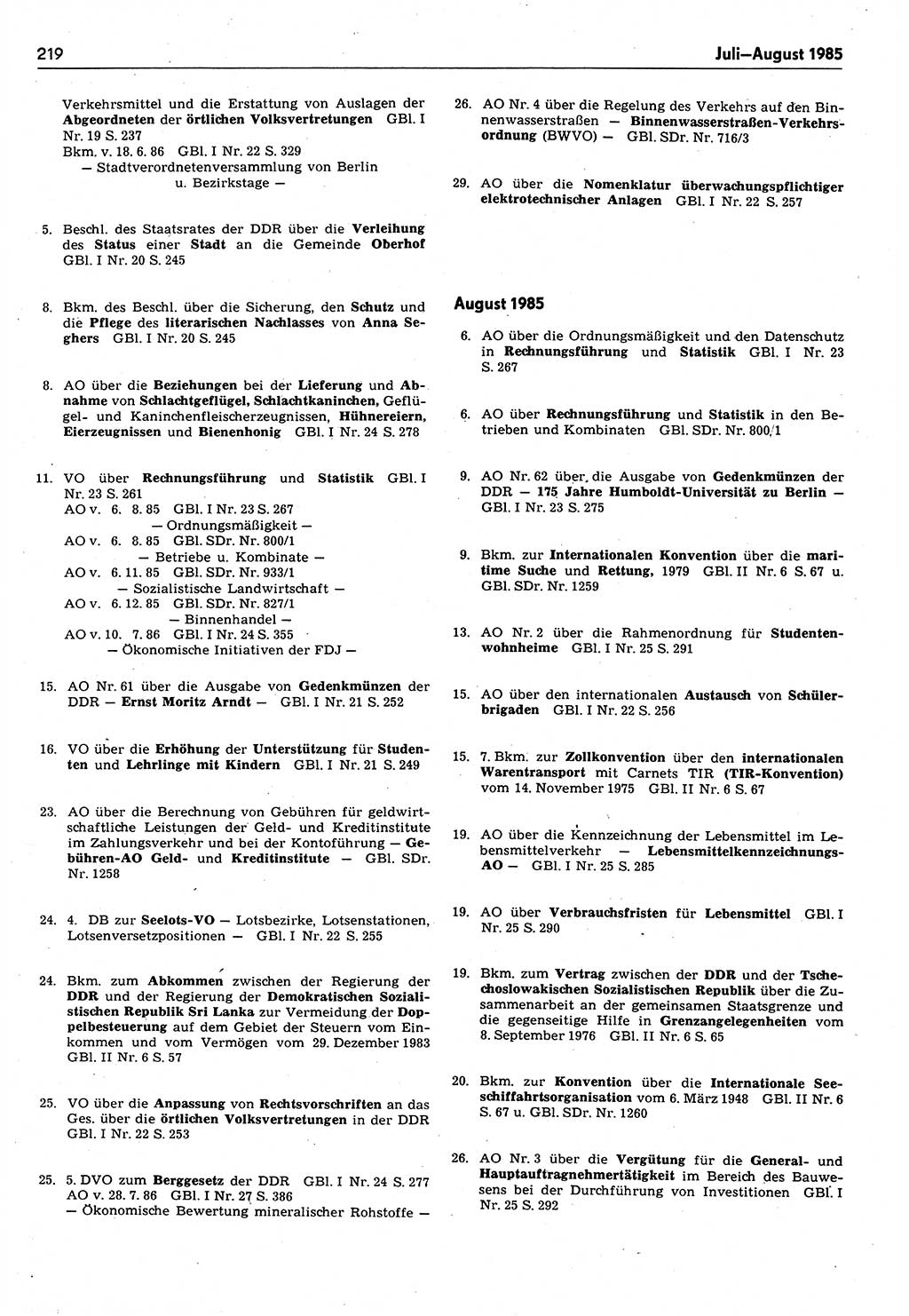 Das geltende Recht der Deutschen Demokratischen Republik (DDR) 1949-1988, Seite 219 (Gelt. R. DDR 1949-1988, S. 219)