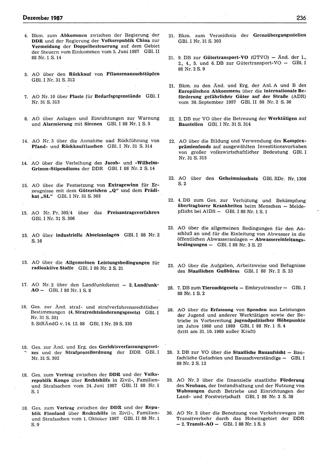 Das geltende Recht der Deutschen Demokratischen Republik (DDR) 1949-1988, Seite 236 (Gelt. R. DDR 1949-1988, S. 236)
