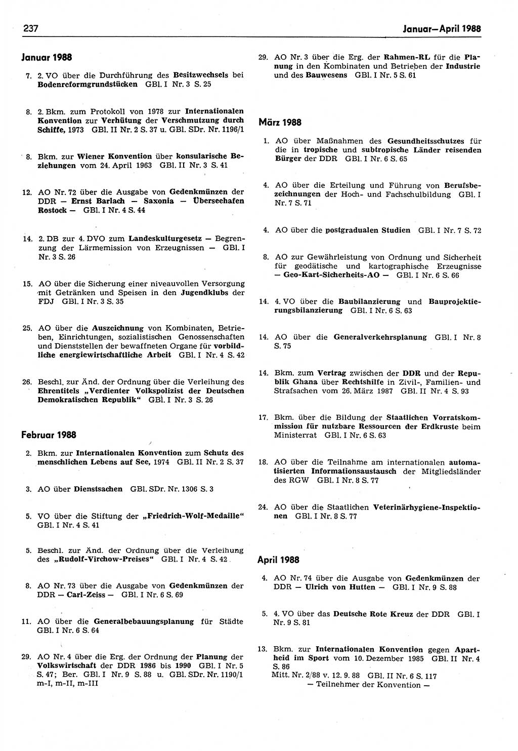 Das geltende Recht der Deutschen Demokratischen Republik (DDR) 1949-1988, Seite 237 (Gelt. R. DDR 1949-1988, S. 237)