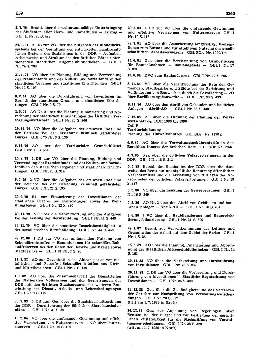 Das geltende Recht der Deutschen Demokratischen Republik (DDR) 1949-1988, Seite 259 (Gelt. R. DDR 1949-1988, S. 259)