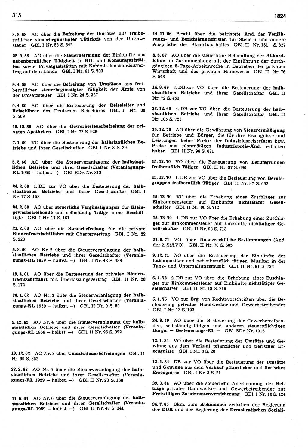 Das geltende Recht der Deutschen Demokratischen Republik (DDR) 1949-1988, Seite 315 (Gelt. R. DDR 1949-1988, S. 315)