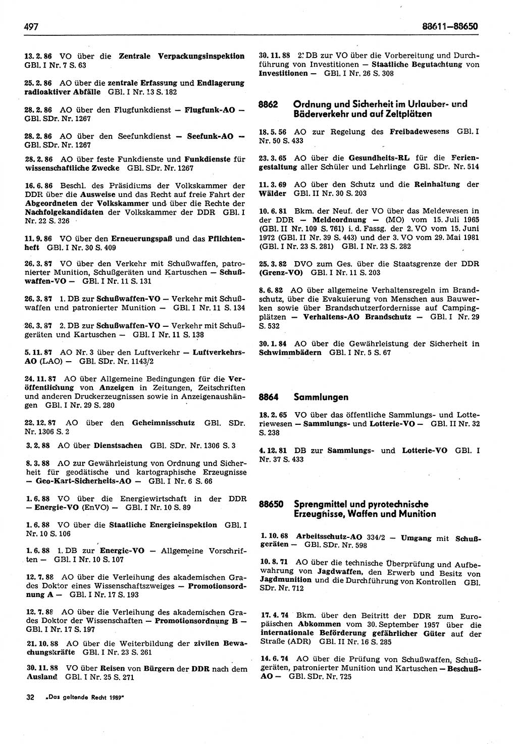 Das geltende Recht der Deutschen Demokratischen Republik (DDR) 1949-1988, Seite 497 (Gelt. R. DDR 1949-1988, S. 497)