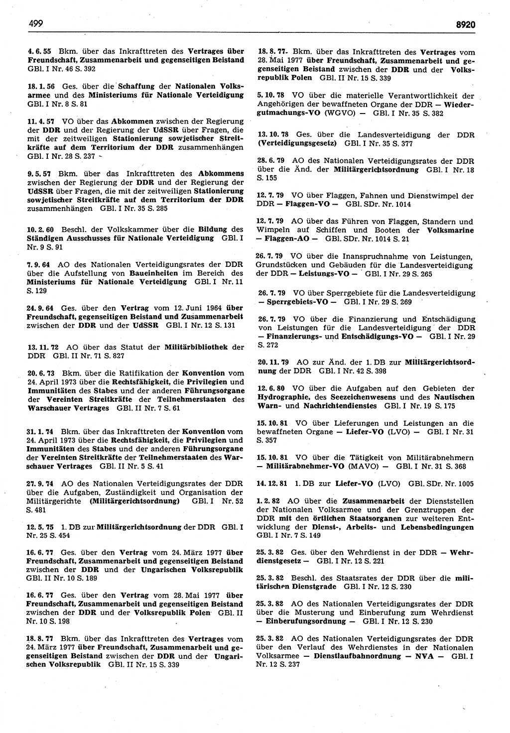 Das geltende Recht der Deutschen Demokratischen Republik (DDR) 1949-1988, Seite 499 (Gelt. R. DDR 1949-1988, S. 499)