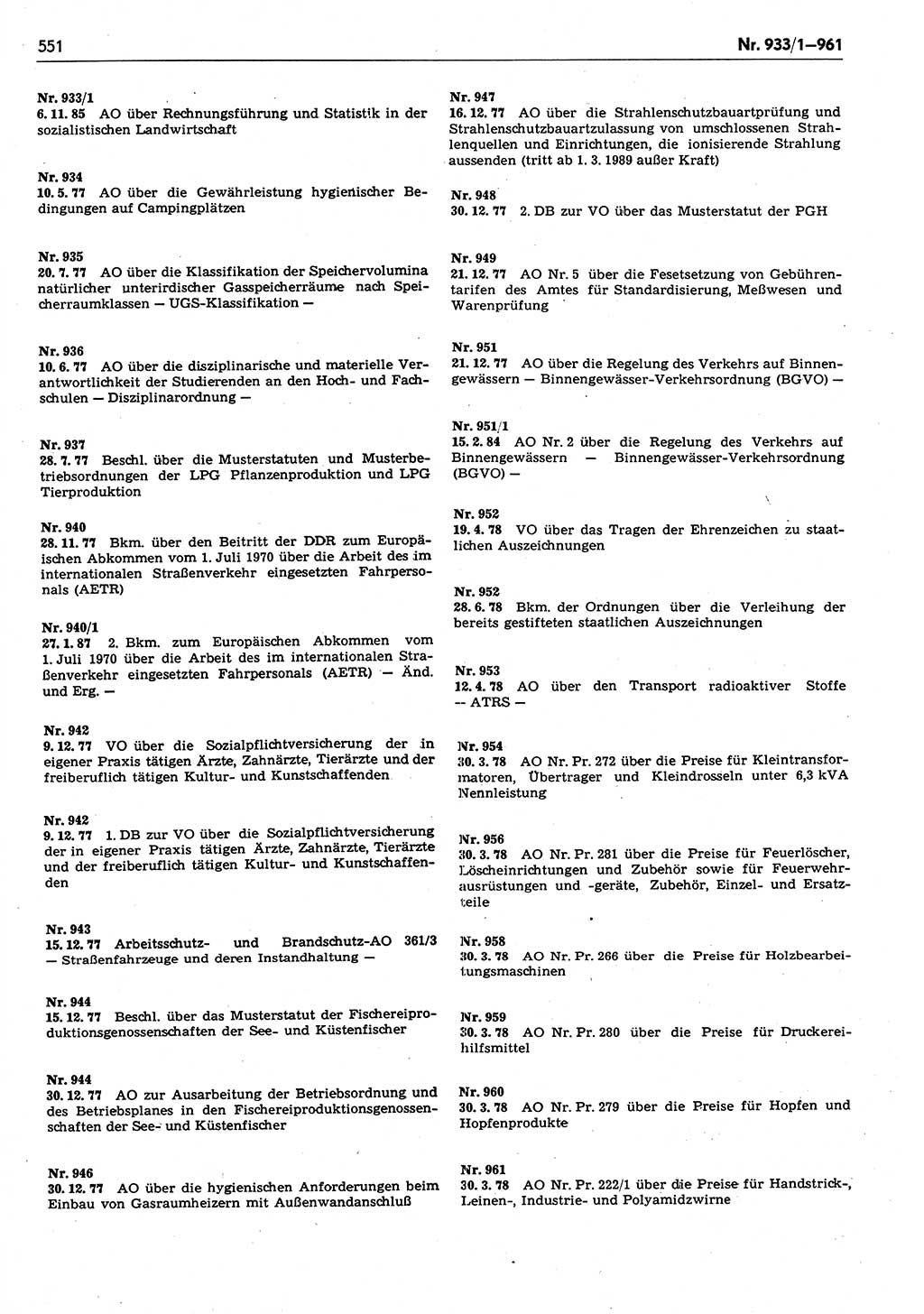 Das geltende Recht der Deutschen Demokratischen Republik (DDR) 1949-1988, Seite 551 (Gelt. R. DDR 1949-1988, S. 551)