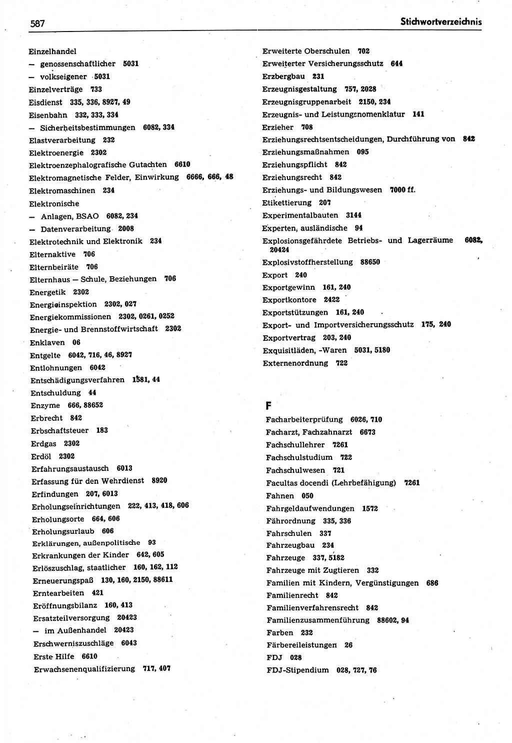 Das geltende Recht der Deutschen Demokratischen Republik (DDR) 1949-1988, Seite 587 (Gelt. R. DDR 1949-1988, S. 587)