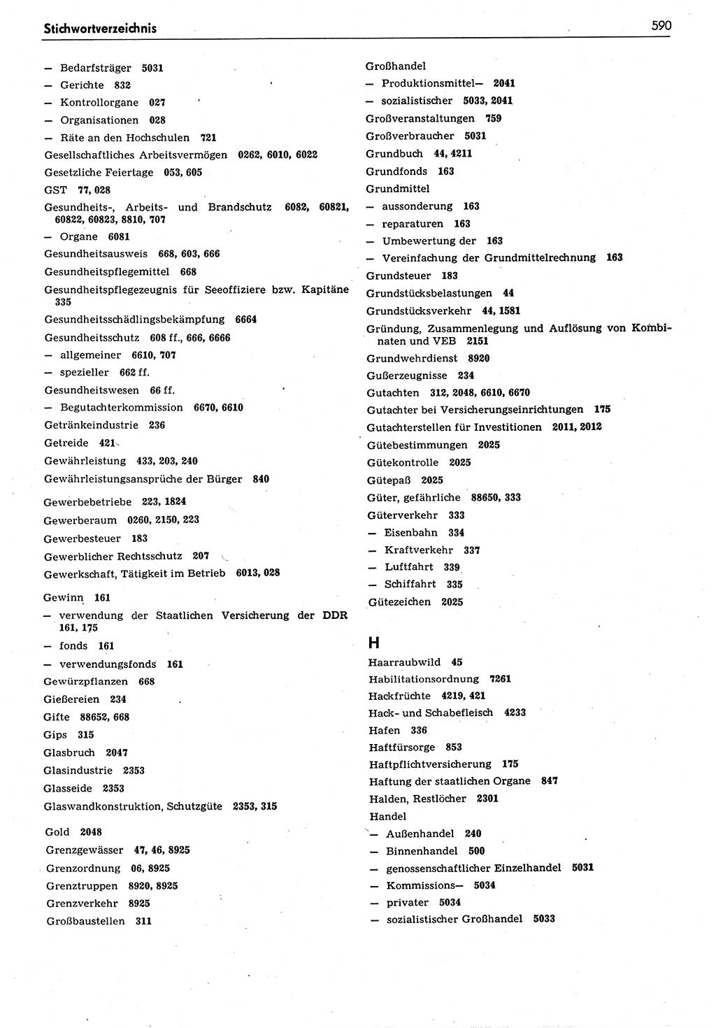 Das geltende Recht der Deutschen Demokratischen Republik (DDR) 1949-1988, Seite 590 (Gelt. R. DDR 1949-1988, S. 590)