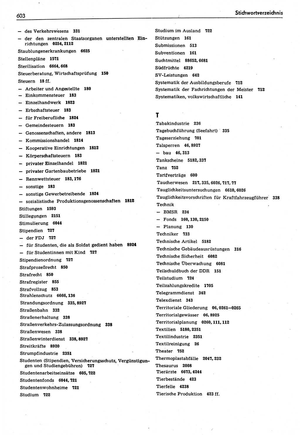 Das geltende Recht der Deutschen Demokratischen Republik (DDR) 1949-1988, Seite 603 (Gelt. R. DDR 1949-1988, S. 603)