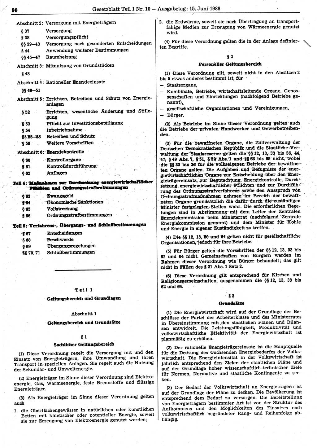 Gesetzblatt (GBl.) der Deutschen Demokratischen Republik (DDR) Teil Ⅰ 1988, Seite 90 (GBl. DDR Ⅰ 1988, S. 90)