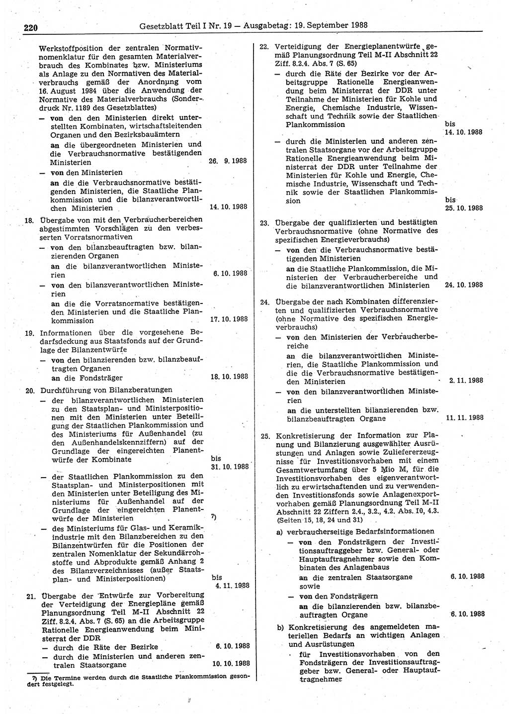 Gesetzblatt (GBl.) der Deutschen Demokratischen Republik (DDR) Teil Ⅰ 1988, Seite 220 (GBl. DDR Ⅰ 1988, S. 220)