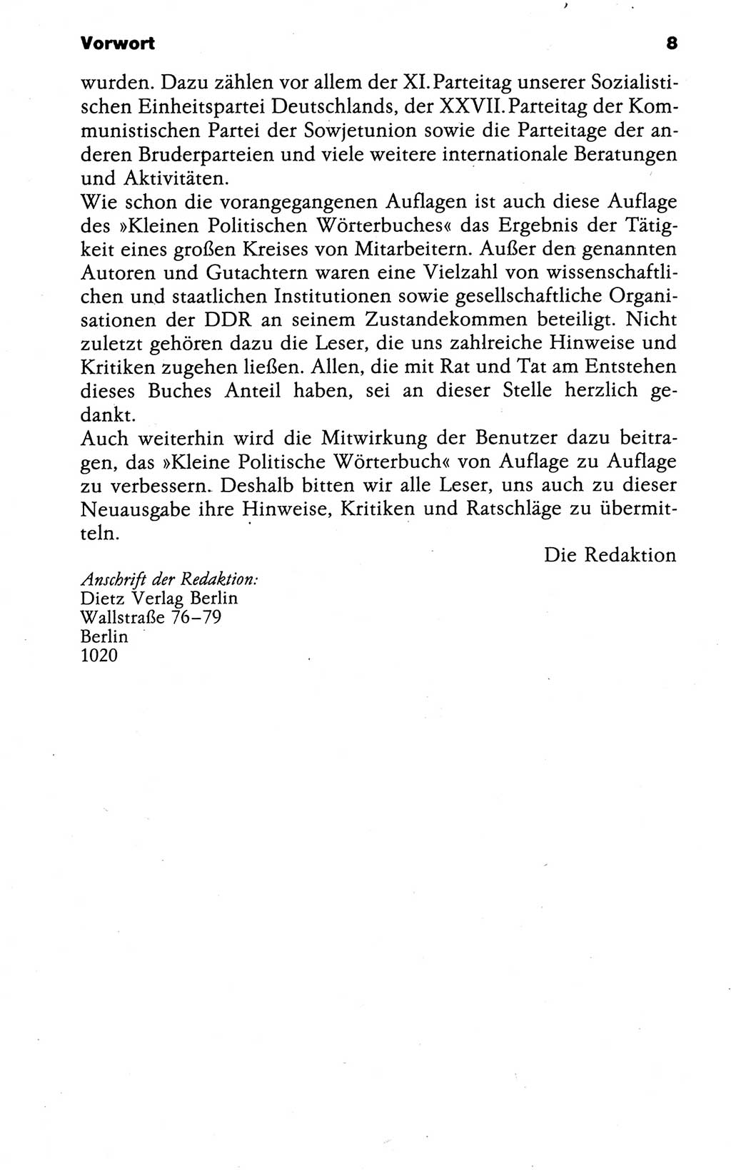 Kleines politisches Wörterbuch [Deutsche Demokratische Republik (DDR)] 1988, Seite 8 (Kl. pol. Wb. DDR 1988, S. 8)