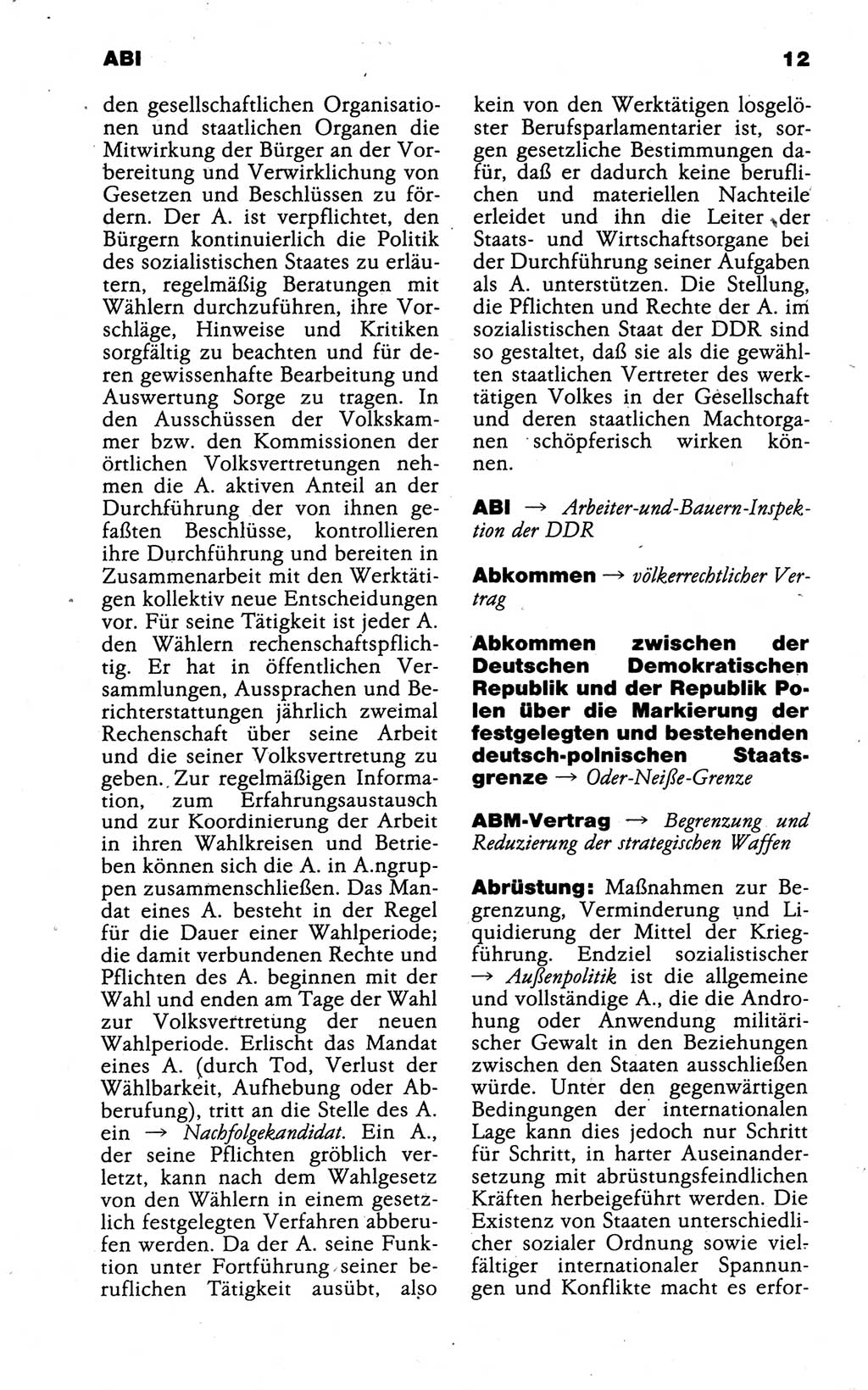 Kleines politisches Wörterbuch [Deutsche Demokratische Republik (DDR)] 1988, Seite 12 (Kl. pol. Wb. DDR 1988, S. 12)