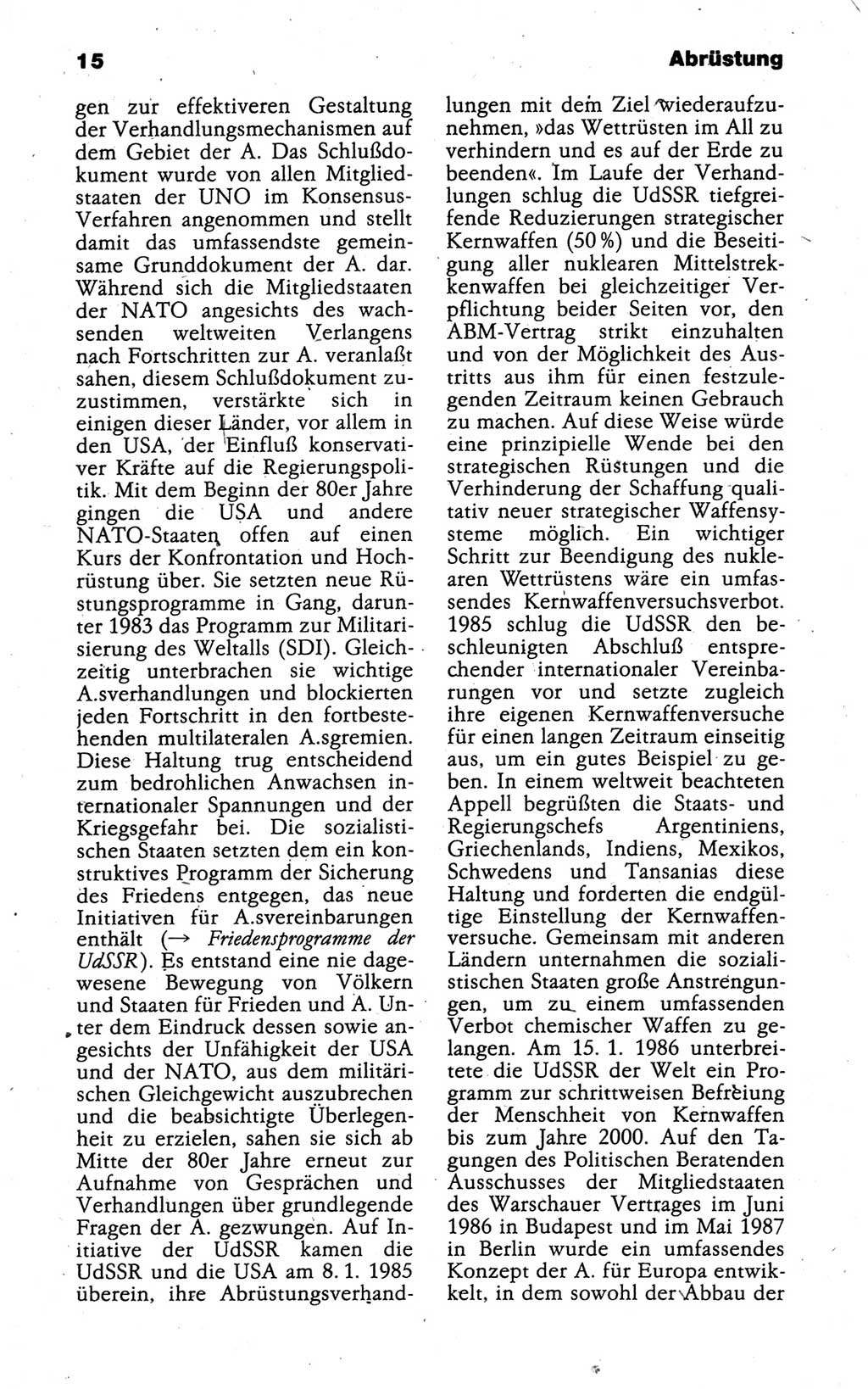 Kleines politisches Wörterbuch [Deutsche Demokratische Republik (DDR)] 1988, Seite 15 (Kl. pol. Wb. DDR 1988, S. 15)
