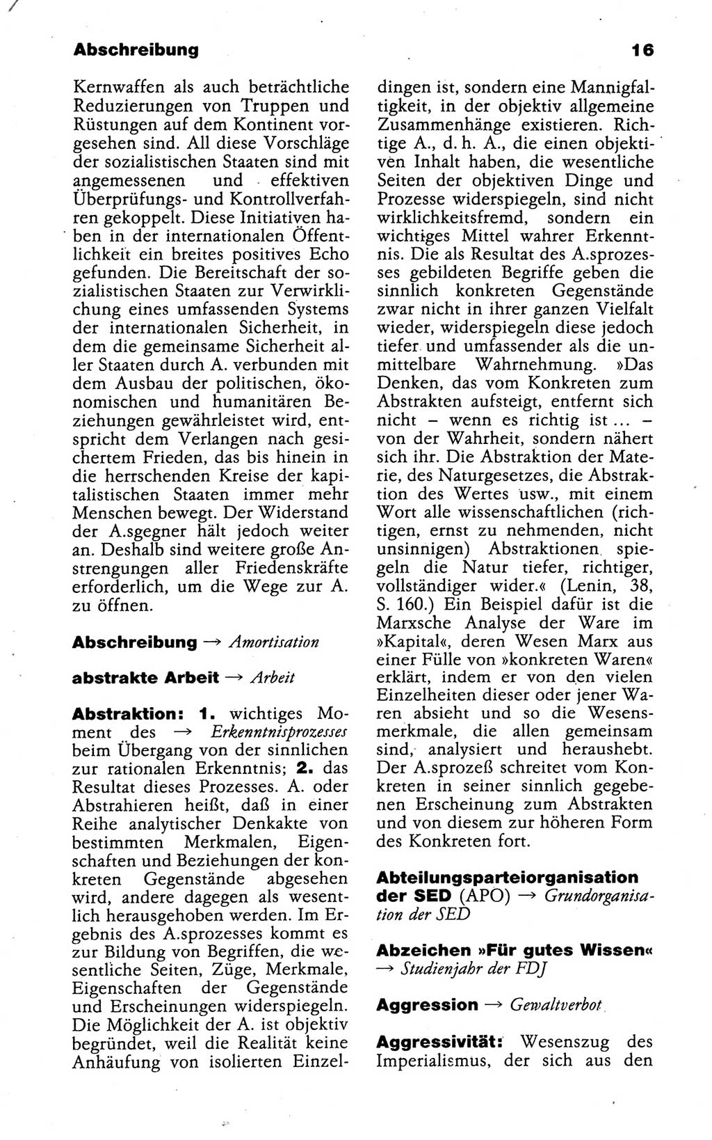 Kleines politisches Wörterbuch [Deutsche Demokratische Republik (DDR)] 1988, Seite 16 (Kl. pol. Wb. DDR 1988, S. 16)