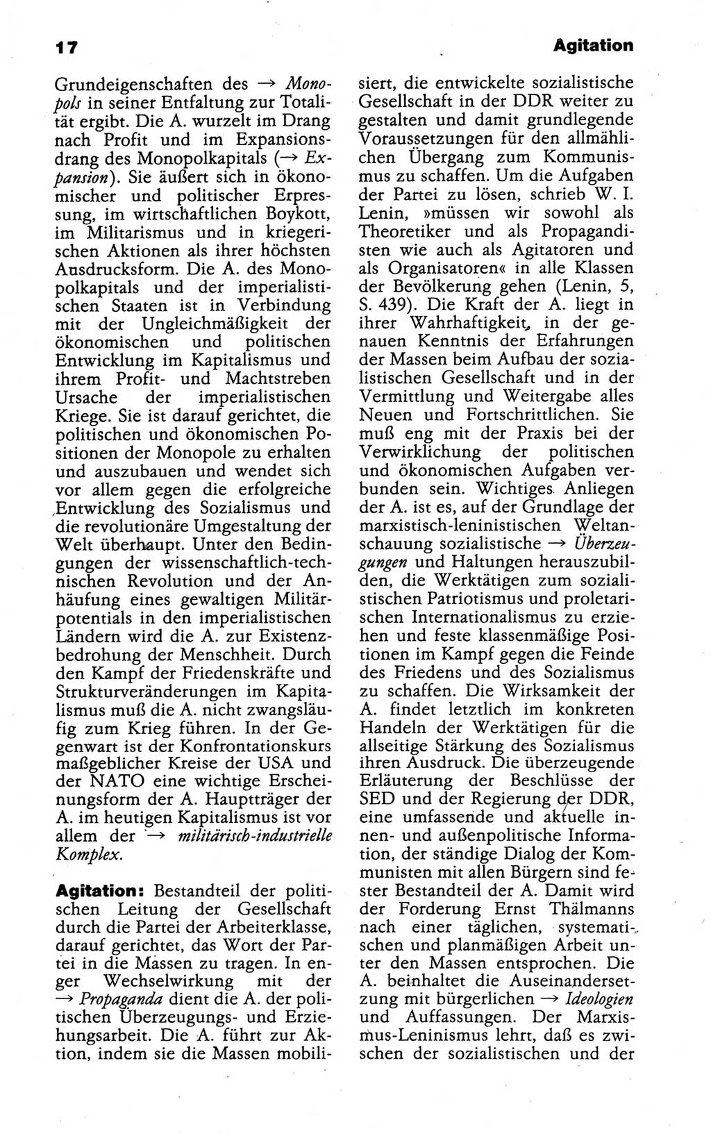 Kleines politisches Wörterbuch [Deutsche Demokratische Republik (DDR)] 1988, Seite 17 (Kl. pol. Wb. DDR 1988, S. 17)