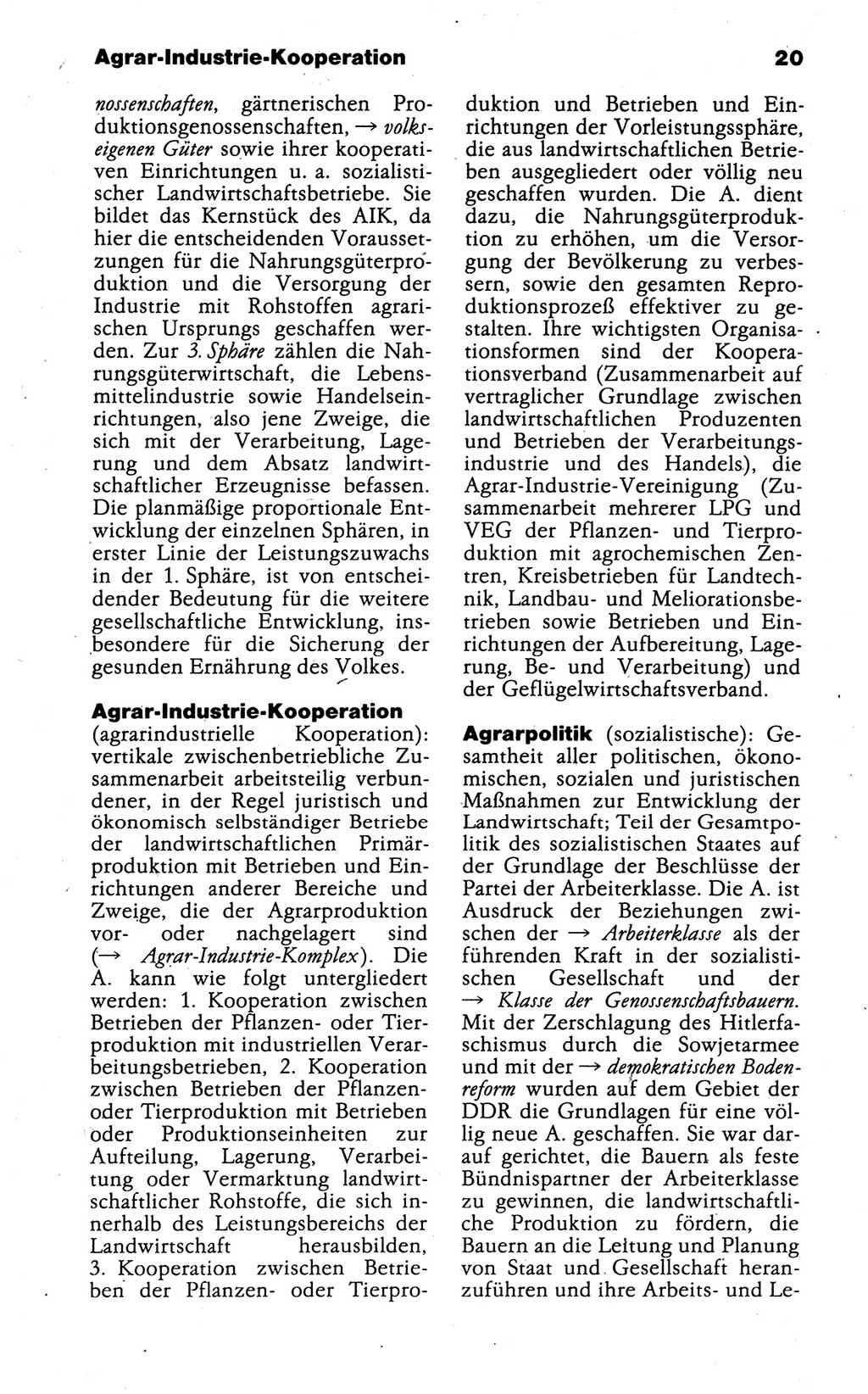 Kleines politisches Wörterbuch [Deutsche Demokratische Republik (DDR)] 1988, Seite 20 (Kl. pol. Wb. DDR 1988, S. 20)