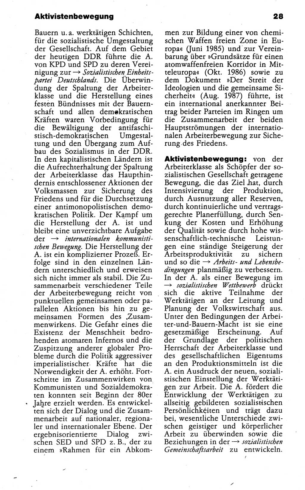 Kleines politisches Wörterbuch [Deutsche Demokratische Republik (DDR)] 1988, Seite 28 (Kl. pol. Wb. DDR 1988, S. 28)