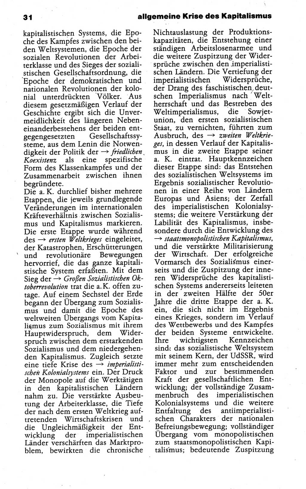 Kleines politisches Wörterbuch [Deutsche Demokratische Republik (DDR)] 1988, Seite 31 (Kl. pol. Wb. DDR 1988, S. 31)