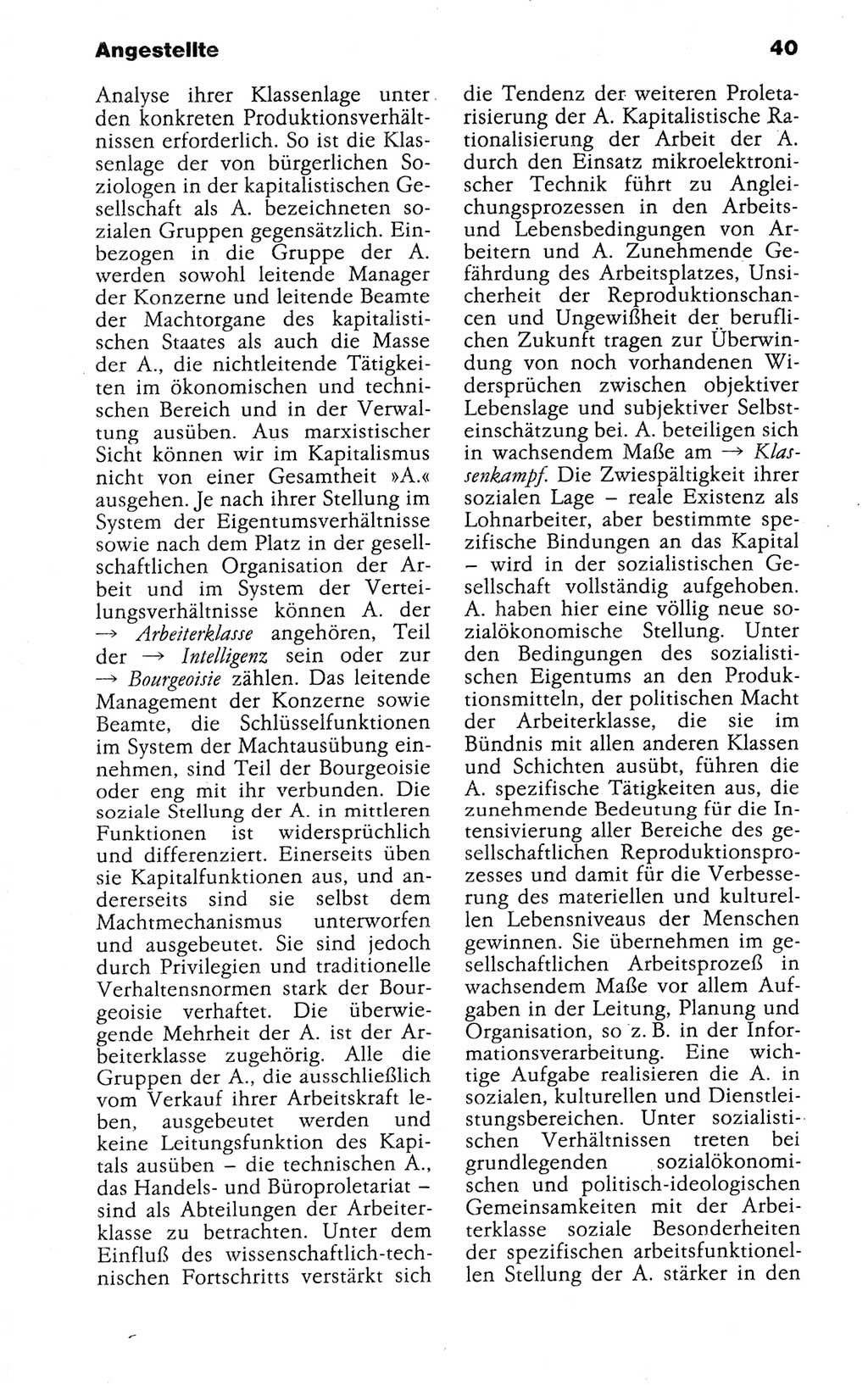Kleines politisches Wörterbuch [Deutsche Demokratische Republik (DDR)] 1988, Seite 40 (Kl. pol. Wb. DDR 1988, S. 40)