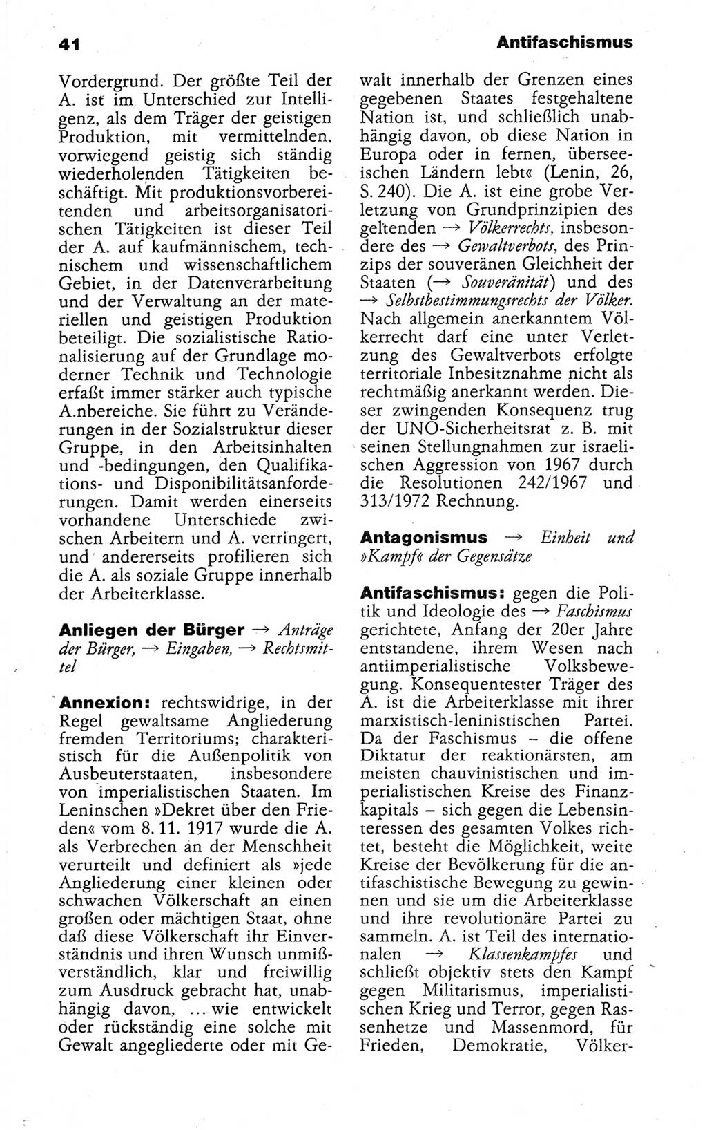 Kleines politisches Wörterbuch [Deutsche Demokratische Republik (DDR)] 1988, Seite 41 (Kl. pol. Wb. DDR 1988, S. 41)