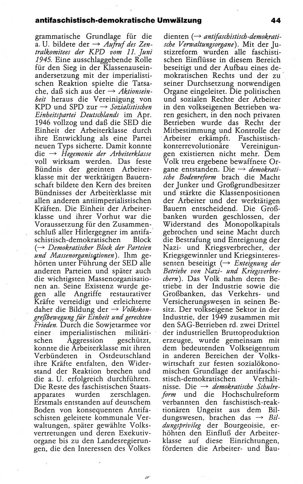 Kleines politisches Wörterbuch [Deutsche Demokratische Republik (DDR)] 1988, Seite 44 (Kl. pol. Wb. DDR 1988, S. 44)