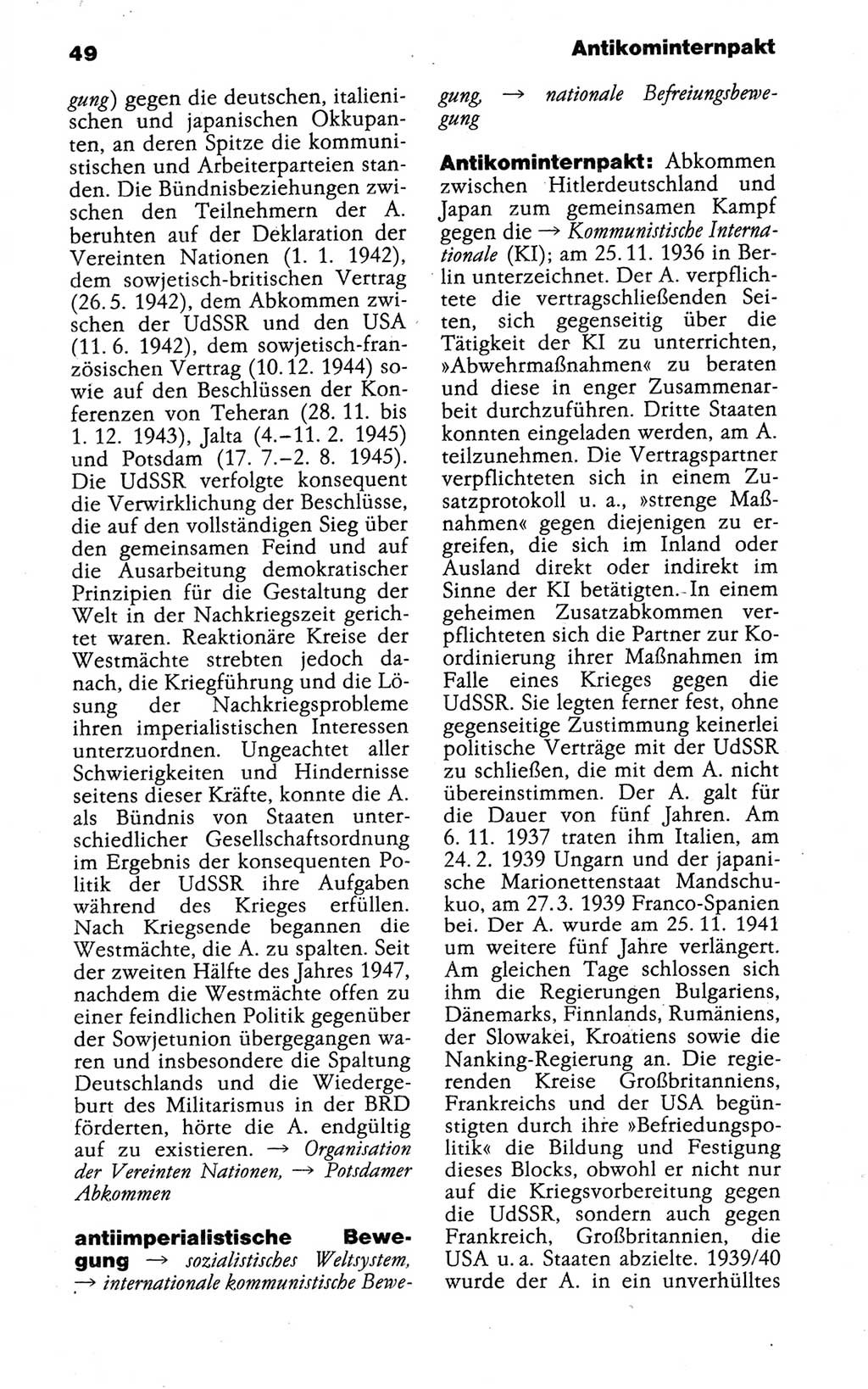 Kleines politisches Wörterbuch [Deutsche Demokratische Republik (DDR)] 1988, Seite 49 (Kl. pol. Wb. DDR 1988, S. 49)