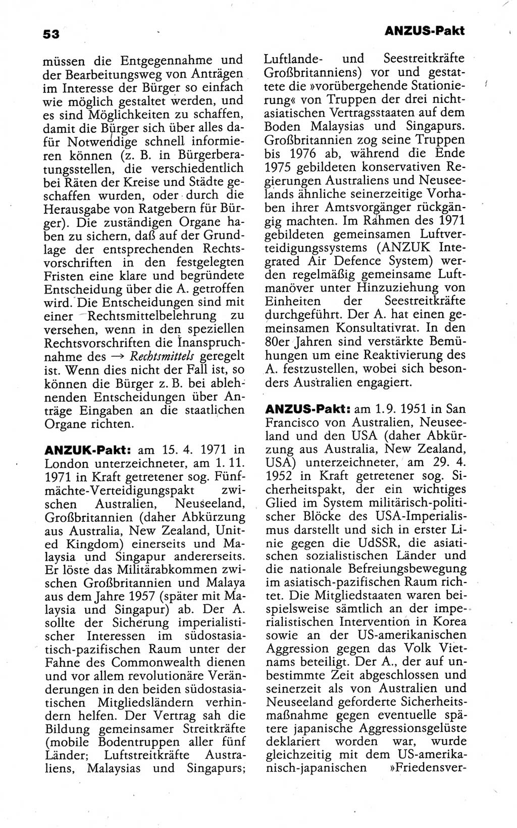 Kleines politisches Wörterbuch [Deutsche Demokratische Republik (DDR)] 1988, Seite 53 (Kl. pol. Wb. DDR 1988, S. 53)