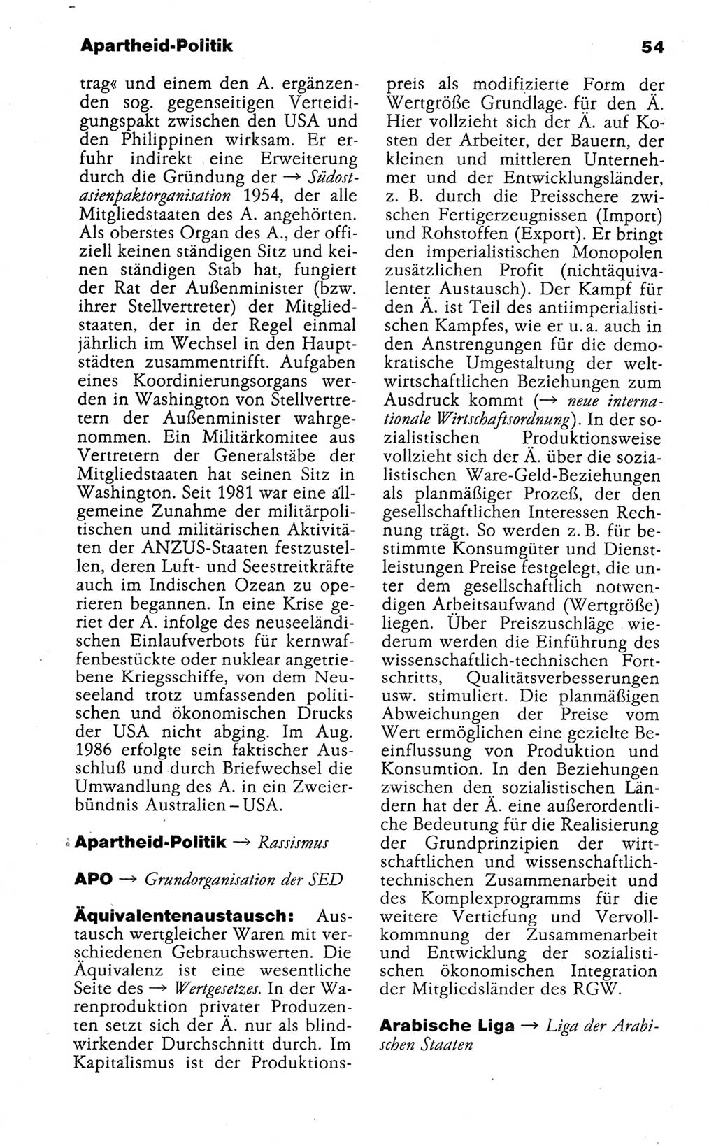 Kleines politisches Wörterbuch [Deutsche Demokratische Republik (DDR)] 1988, Seite 54 (Kl. pol. Wb. DDR 1988, S. 54)
