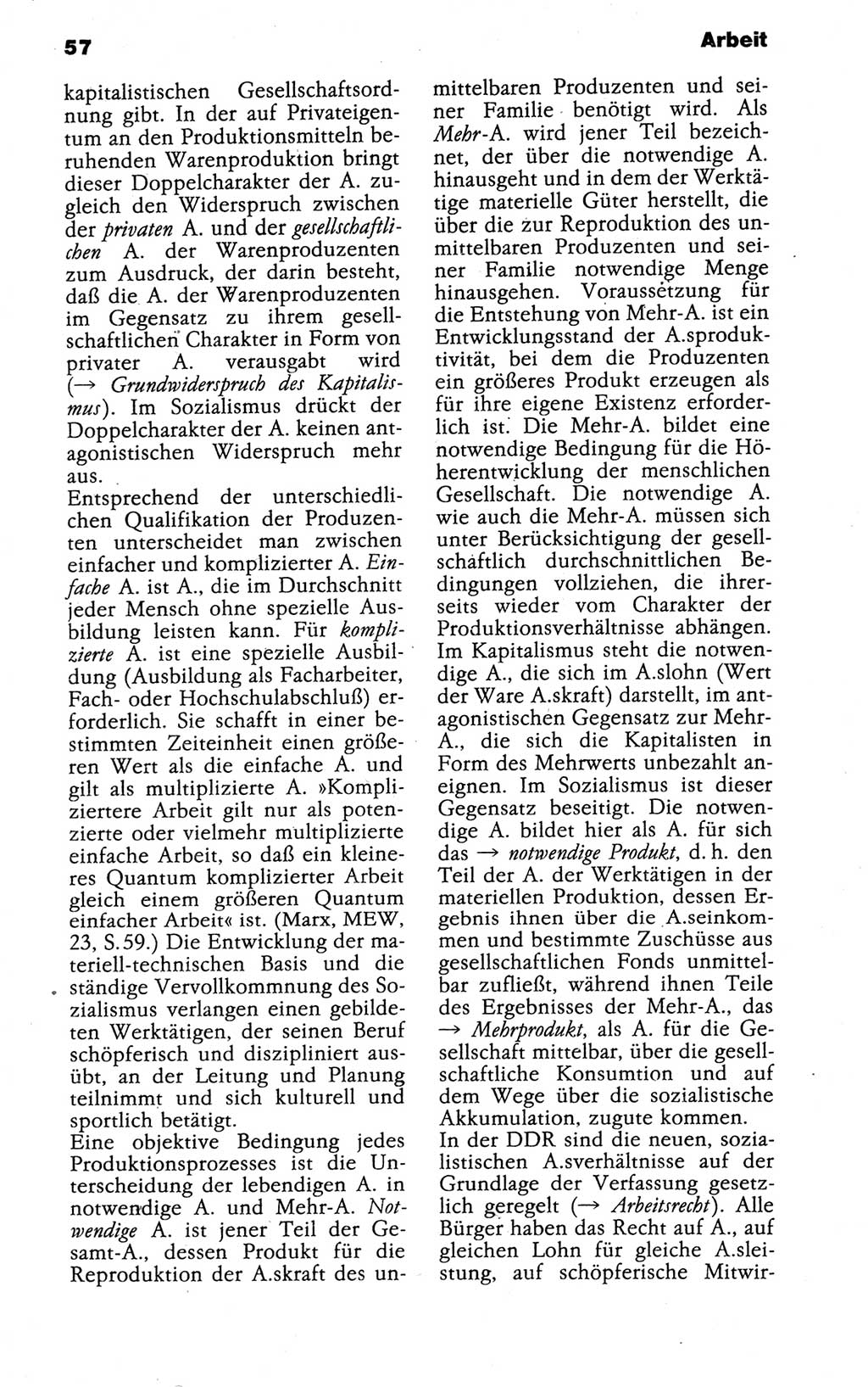 Kleines politisches Wörterbuch [Deutsche Demokratische Republik (DDR)] 1988, Seite 57 (Kl. pol. Wb. DDR 1988, S. 57)