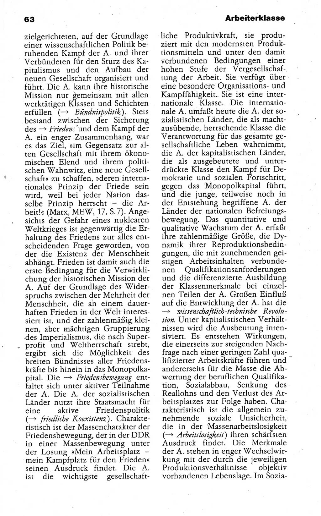 Kleines politisches Wörterbuch [Deutsche Demokratische Republik (DDR)] 1988, Seite 63 (Kl. pol. Wb. DDR 1988, S. 63)