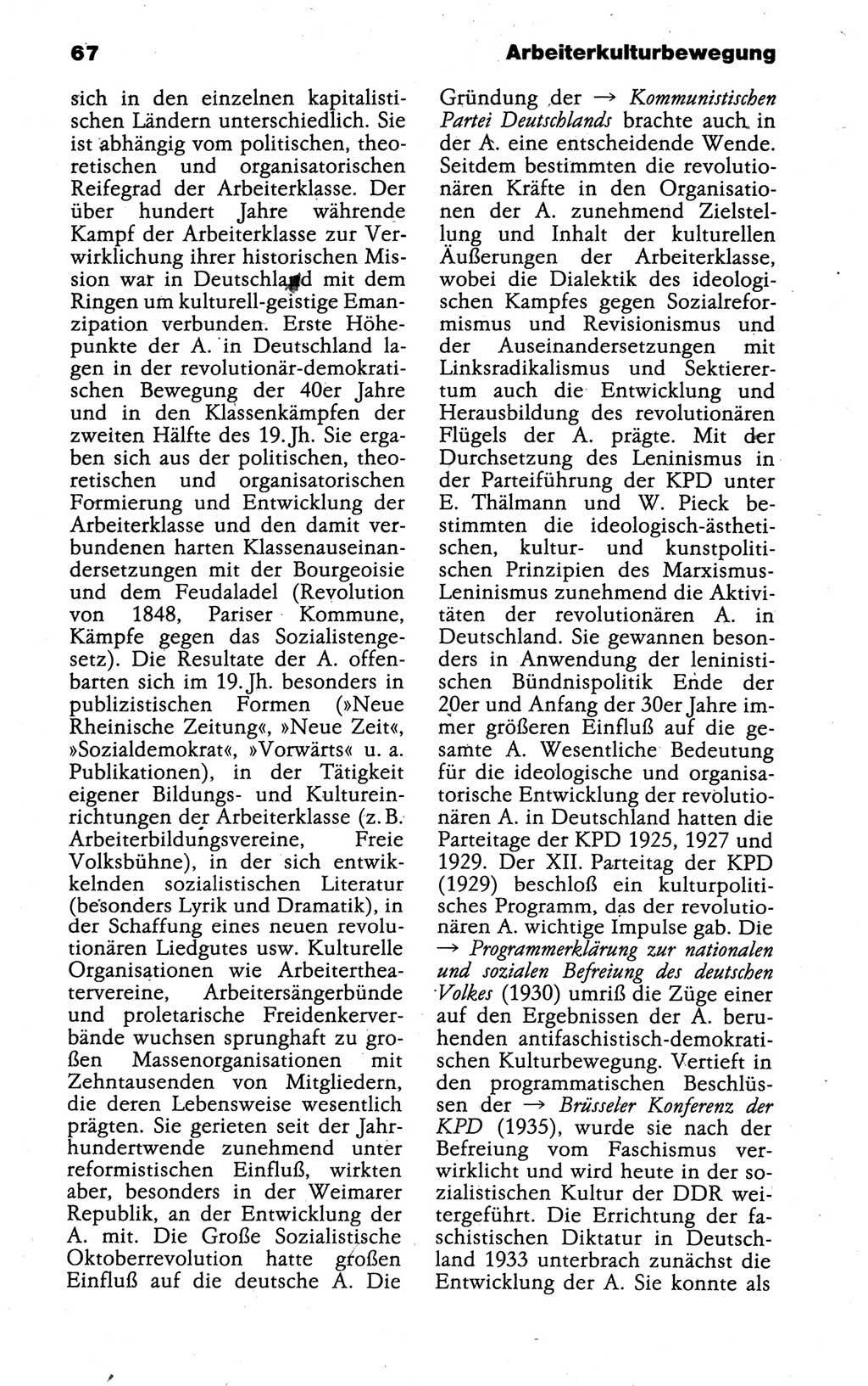 Kleines politisches Wörterbuch [Deutsche Demokratische Republik (DDR)] 1988, Seite 67 (Kl. pol. Wb. DDR 1988, S. 67)